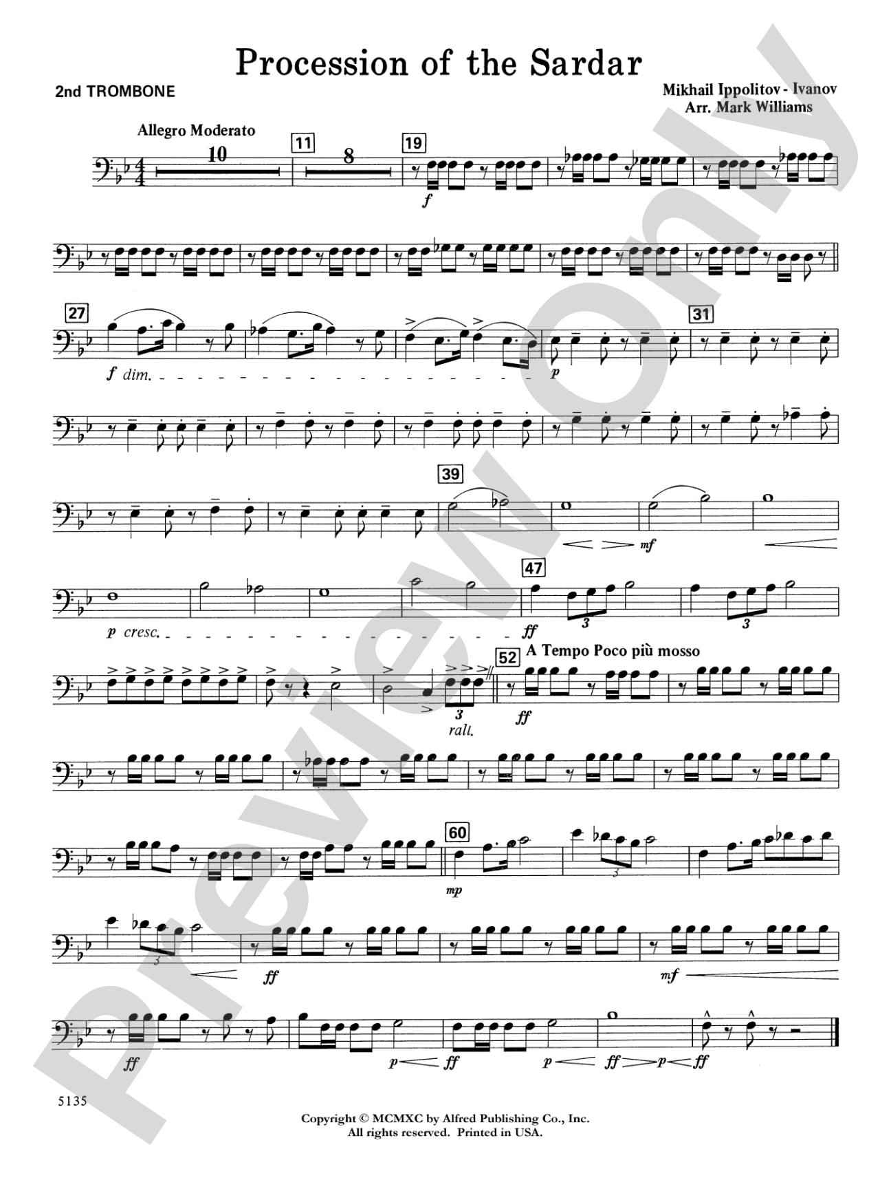 Procession of the Sardar: 2nd Trombone