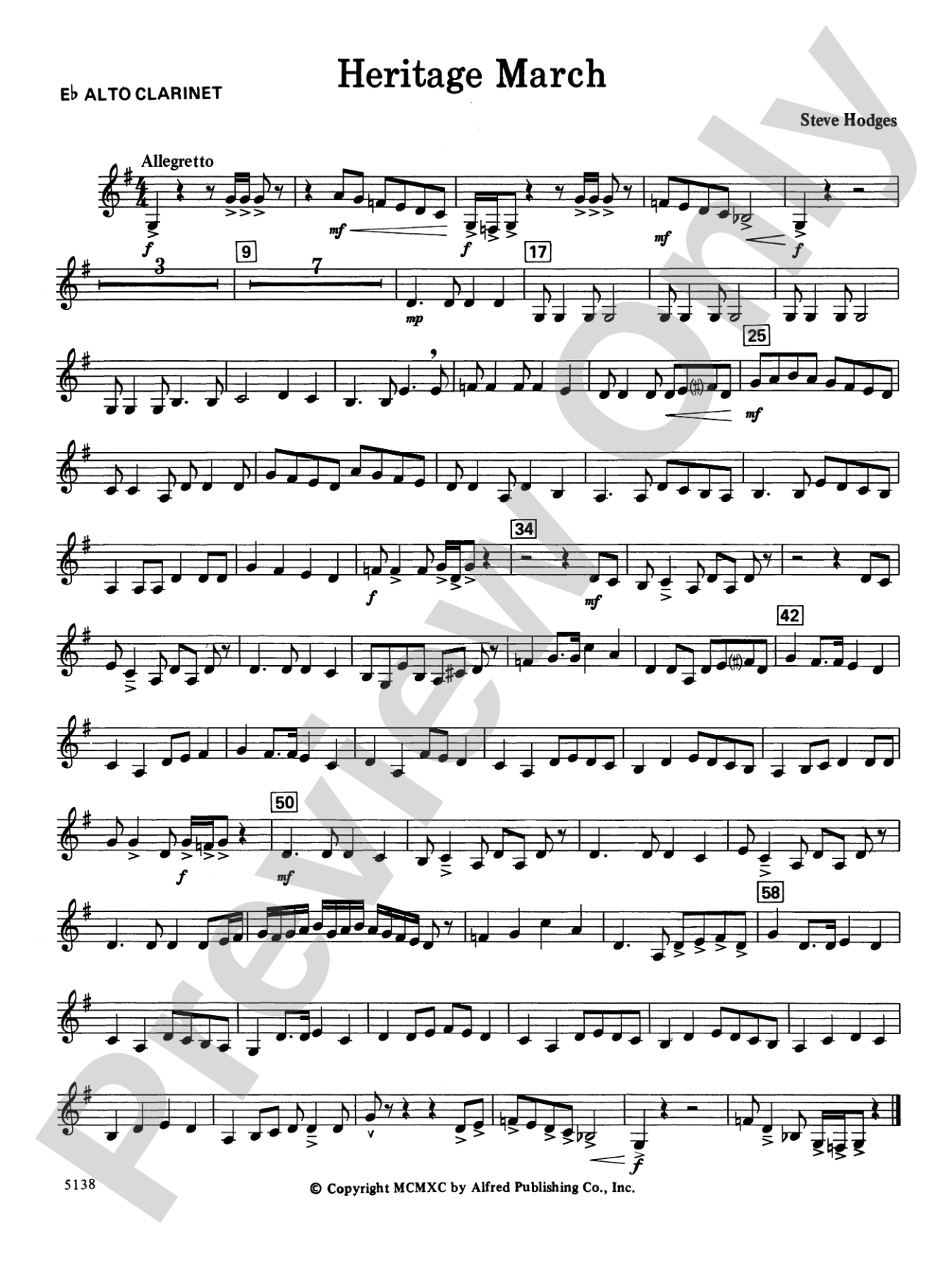 Heritage March: E-flat Alto Clarinet