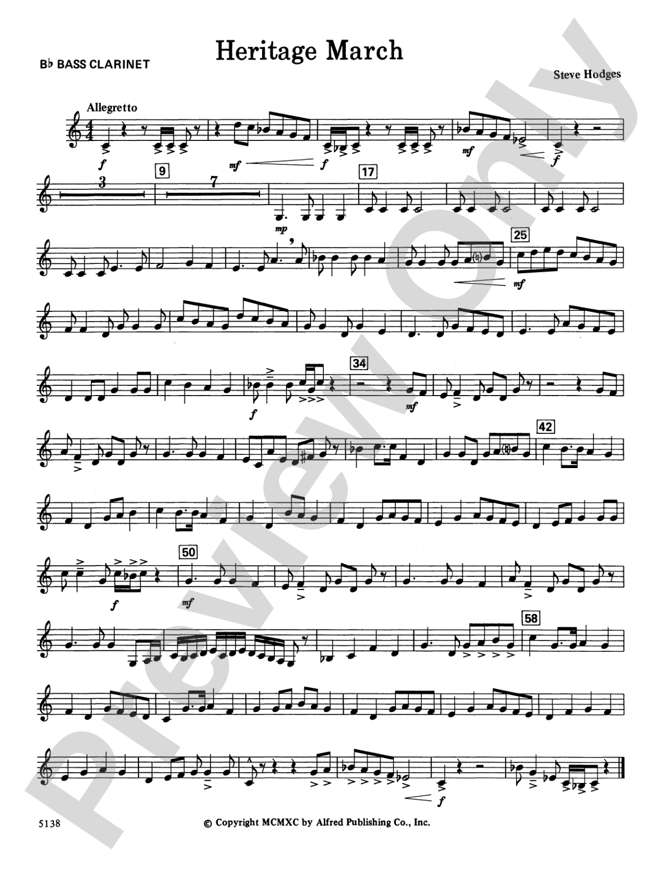 Heritage March: B-flat Bass Clarinet