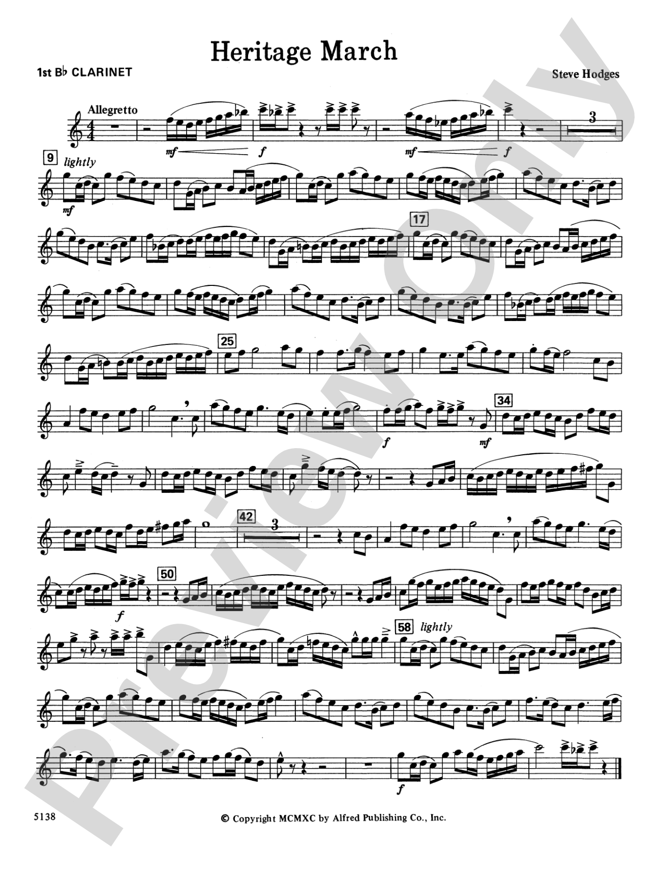 Heritage March: 1st B-flat Clarinet