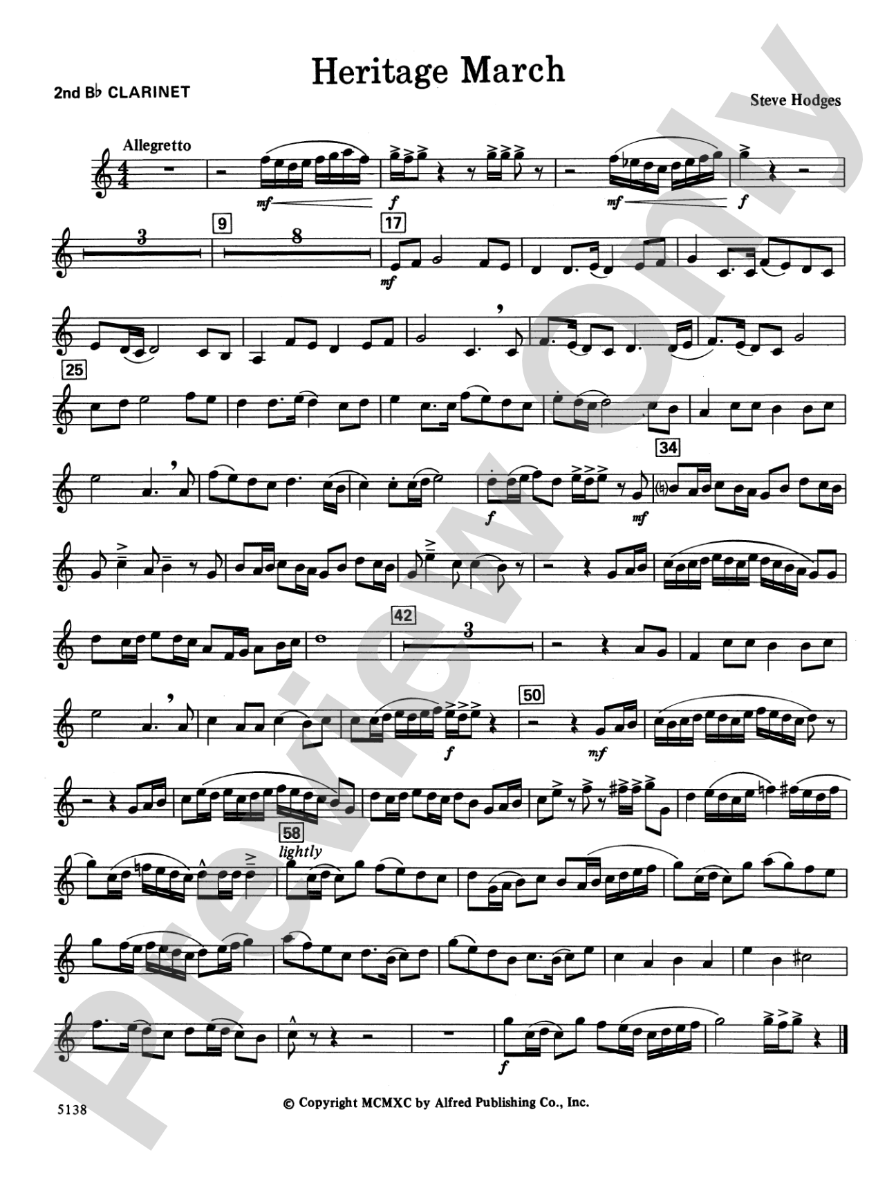 Heritage March: 2nd B-flat Clarinet