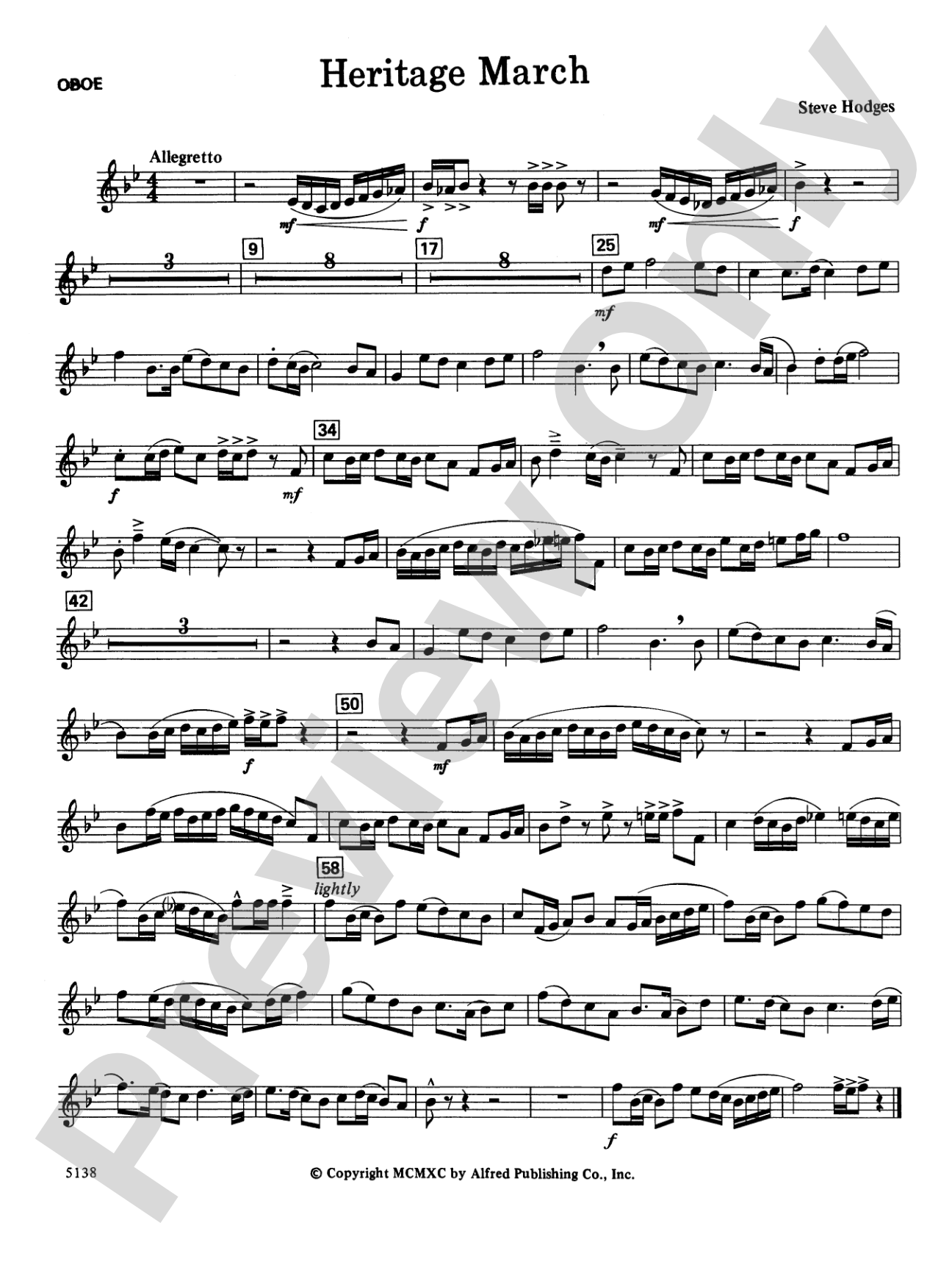 Heritage March: Oboe