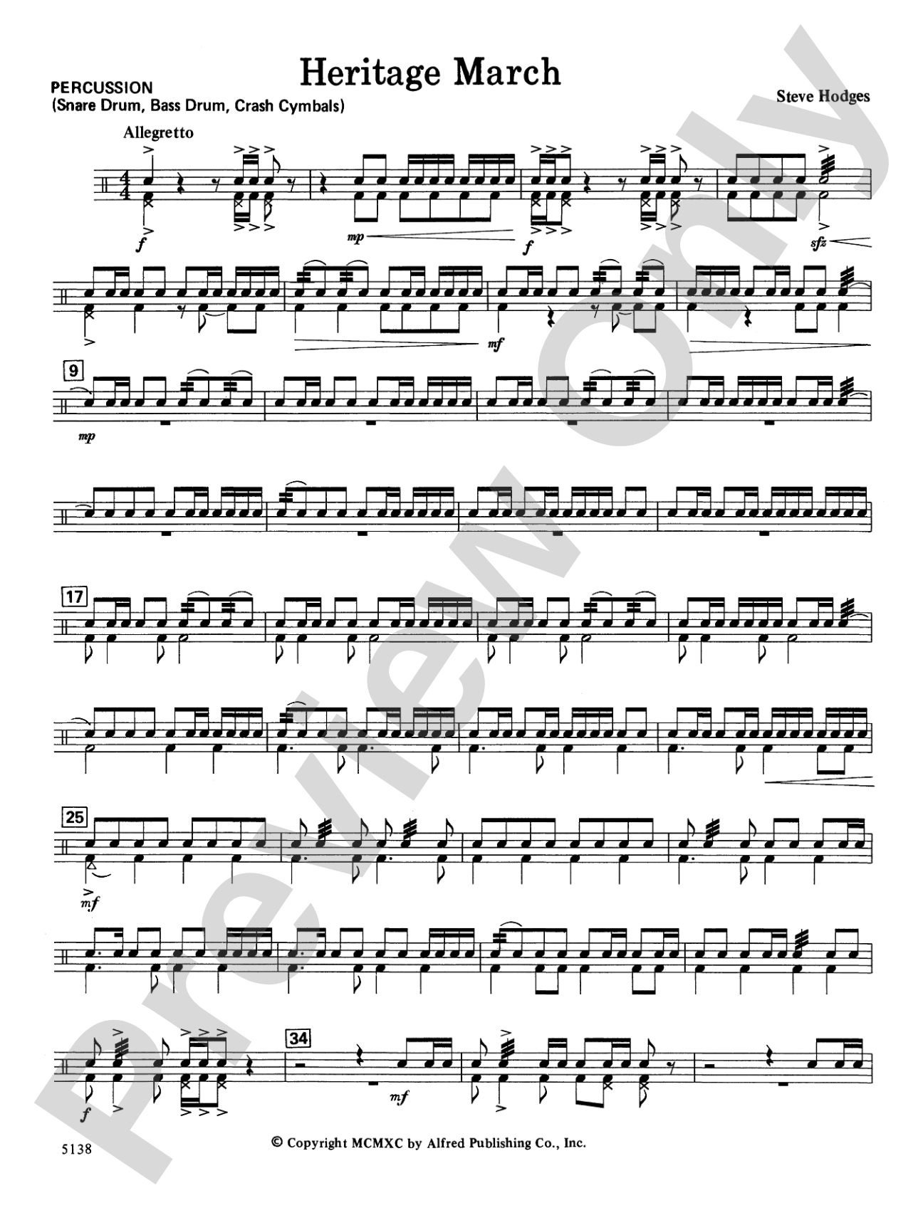 Heritage March: 1st Percussion