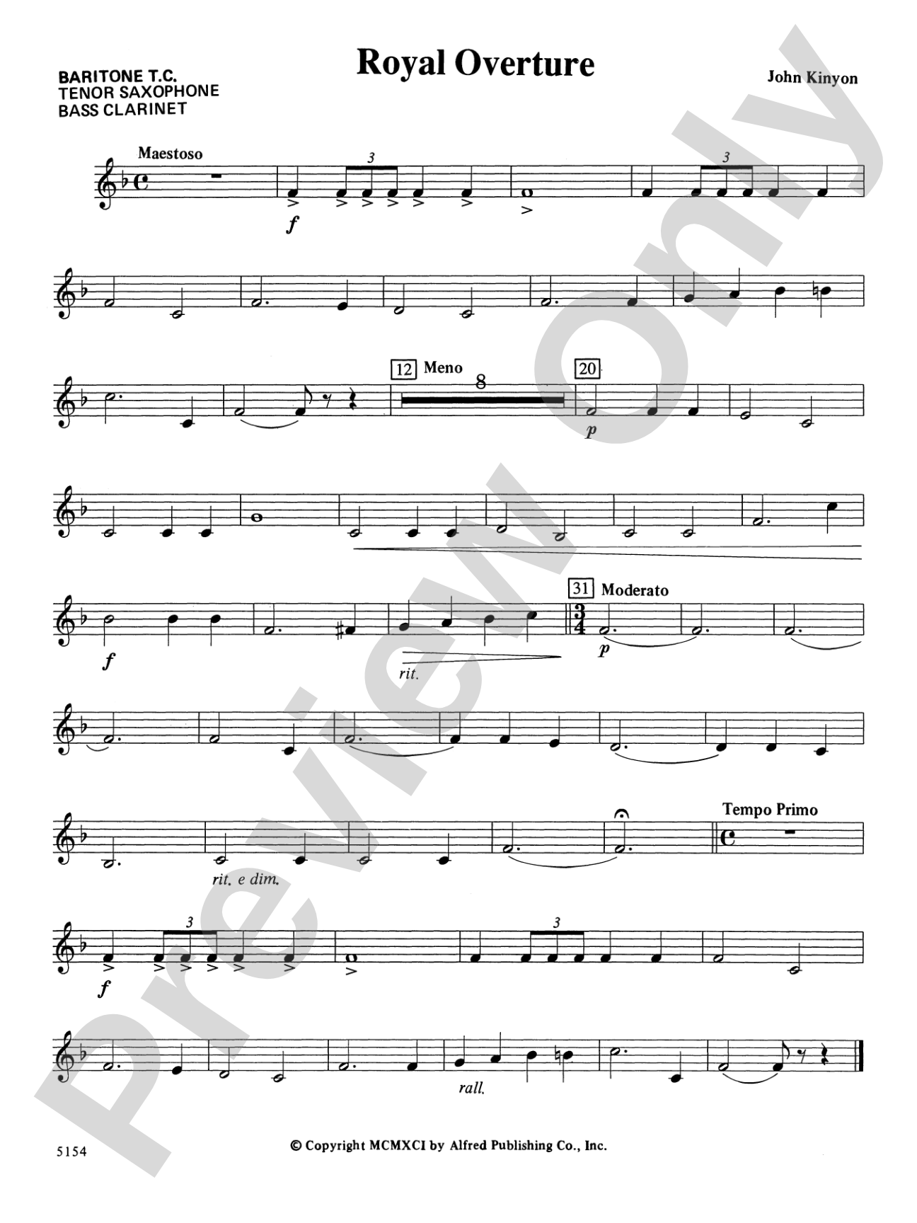 Royal Overture: Baritone T.C.