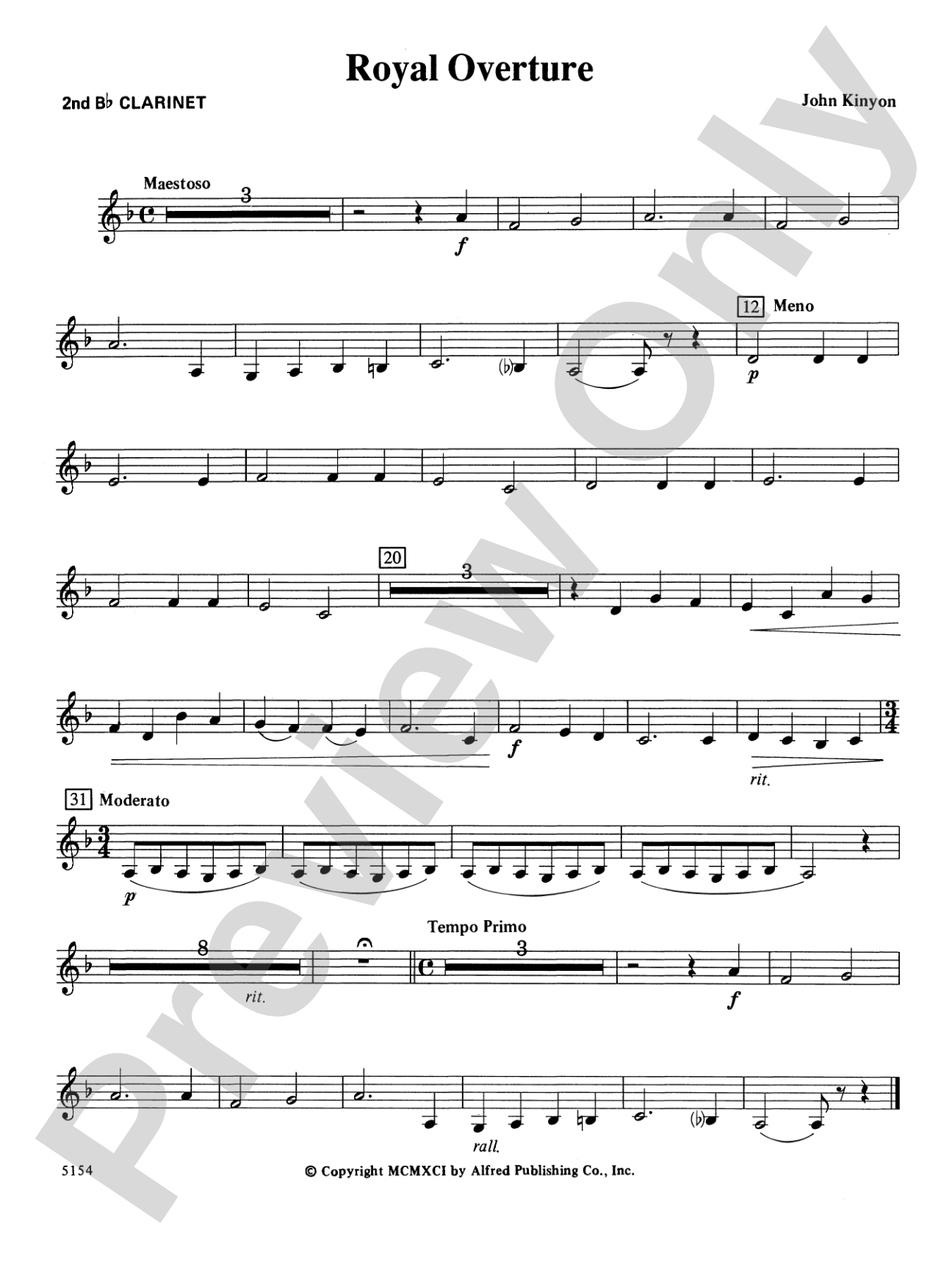 Royal Overture: 2nd B-flat Clarinet