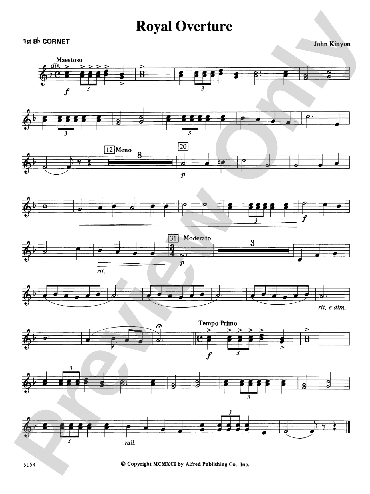 Royal Overture: 1st B-flat Cornet