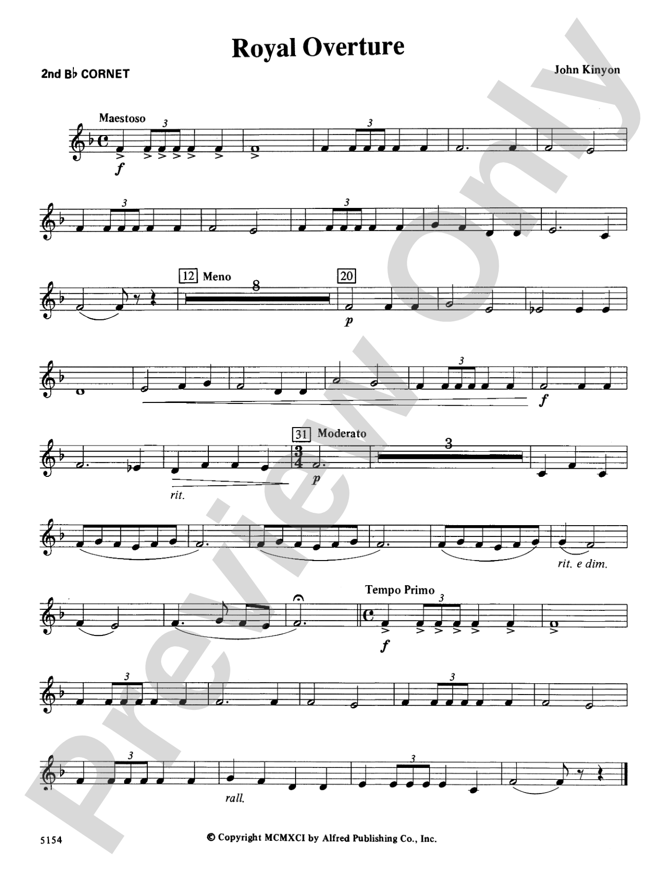 Royal Overture: 2nd B-flat Cornet