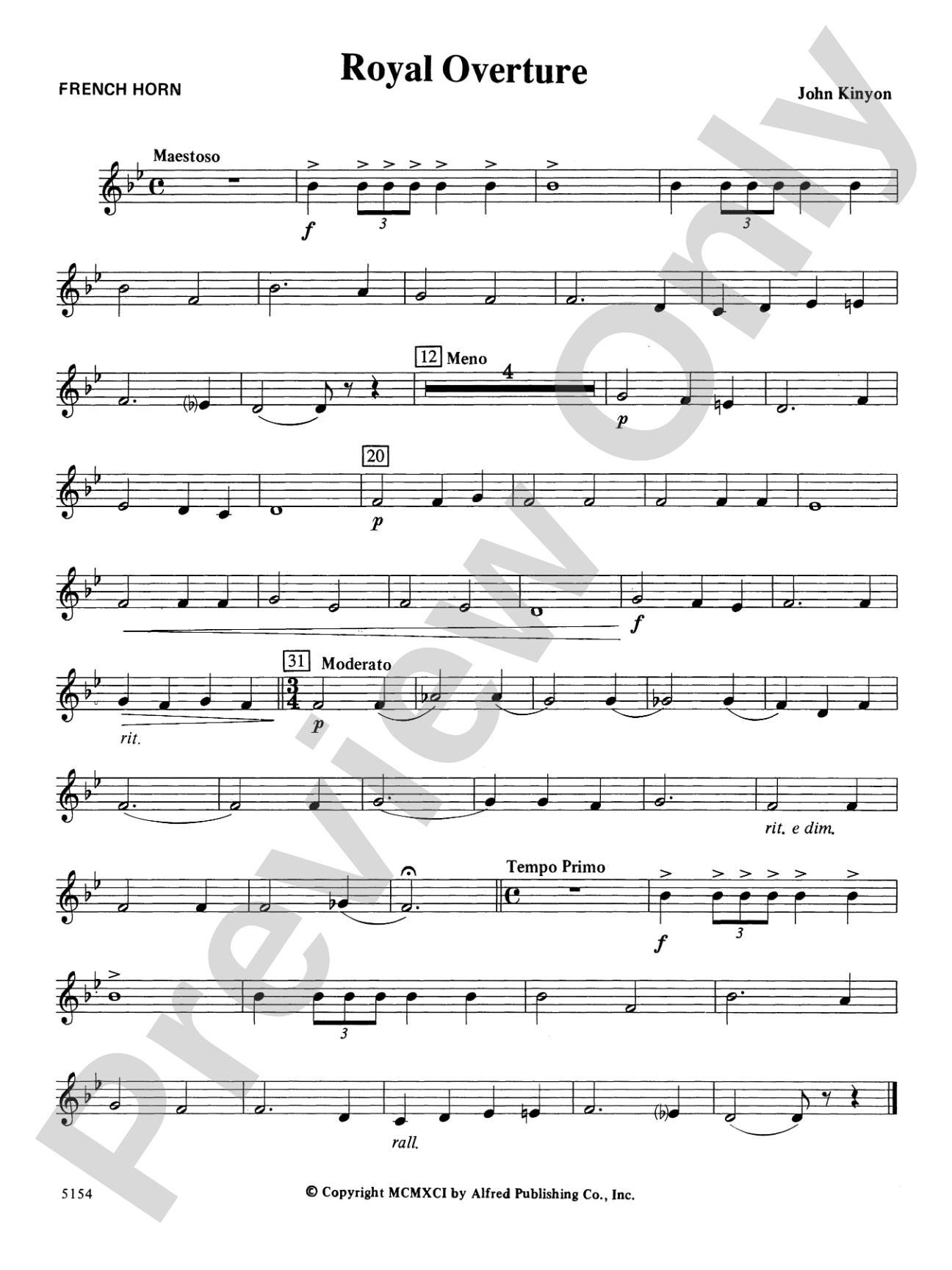 Royal Overture: 1st F Horn