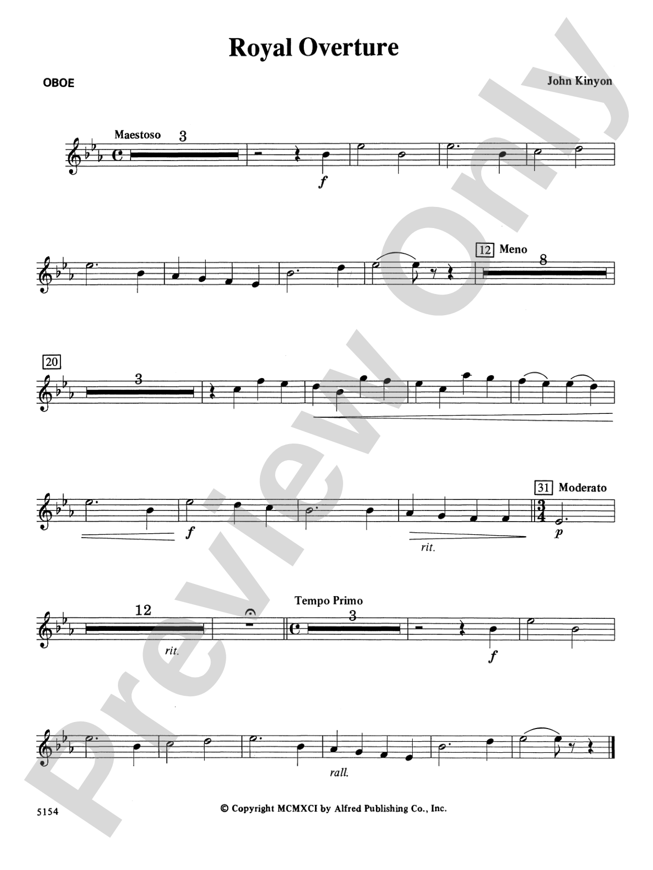 Royal Overture: Oboe