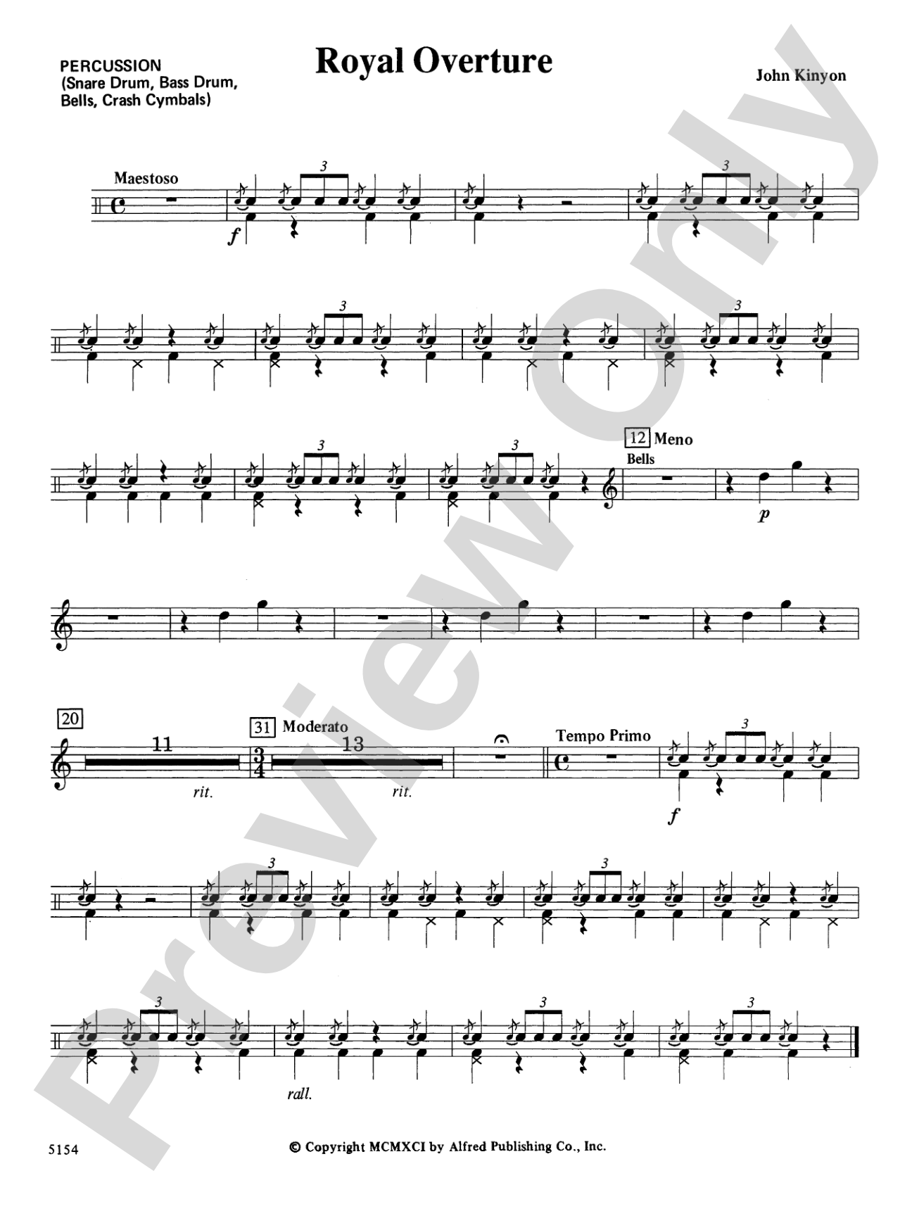 Royal Overture: 1st Percussion