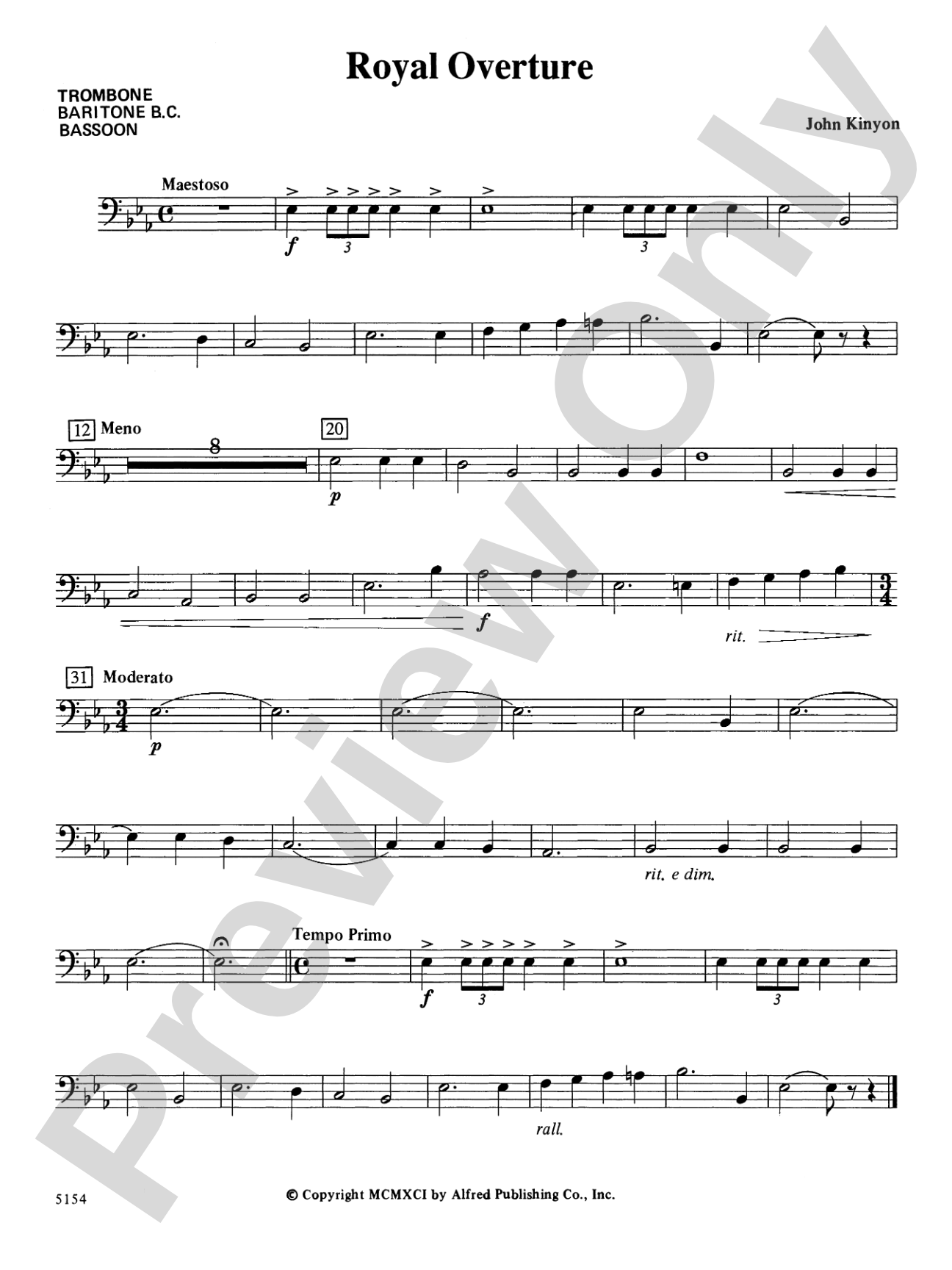Royal Overture: 1st Trombone