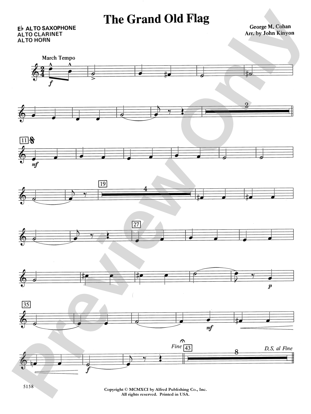 The Grand Old Flag: E-flat Alto Saxophone
