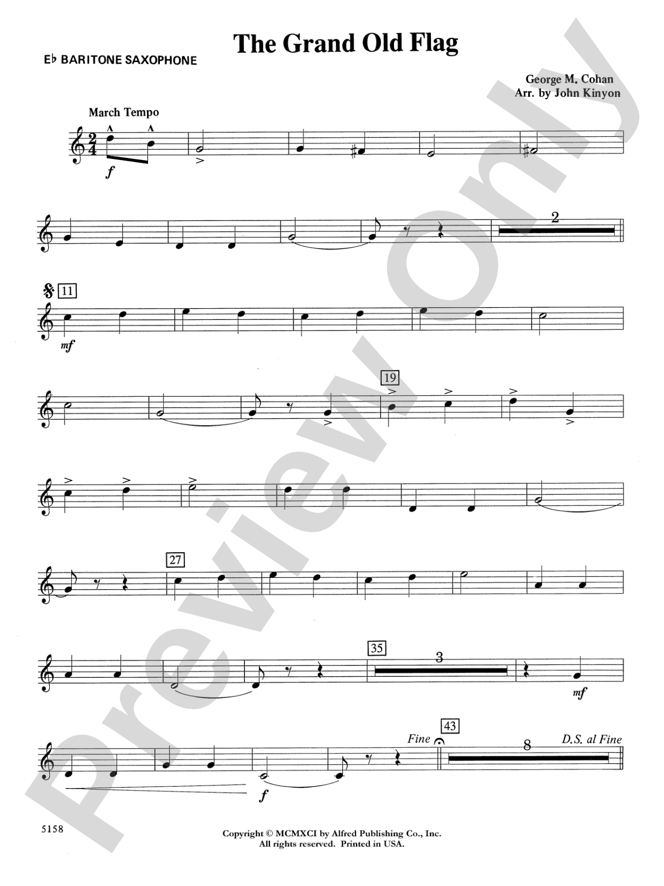 The Grand Old Flag: E-flat Baritone Saxophone