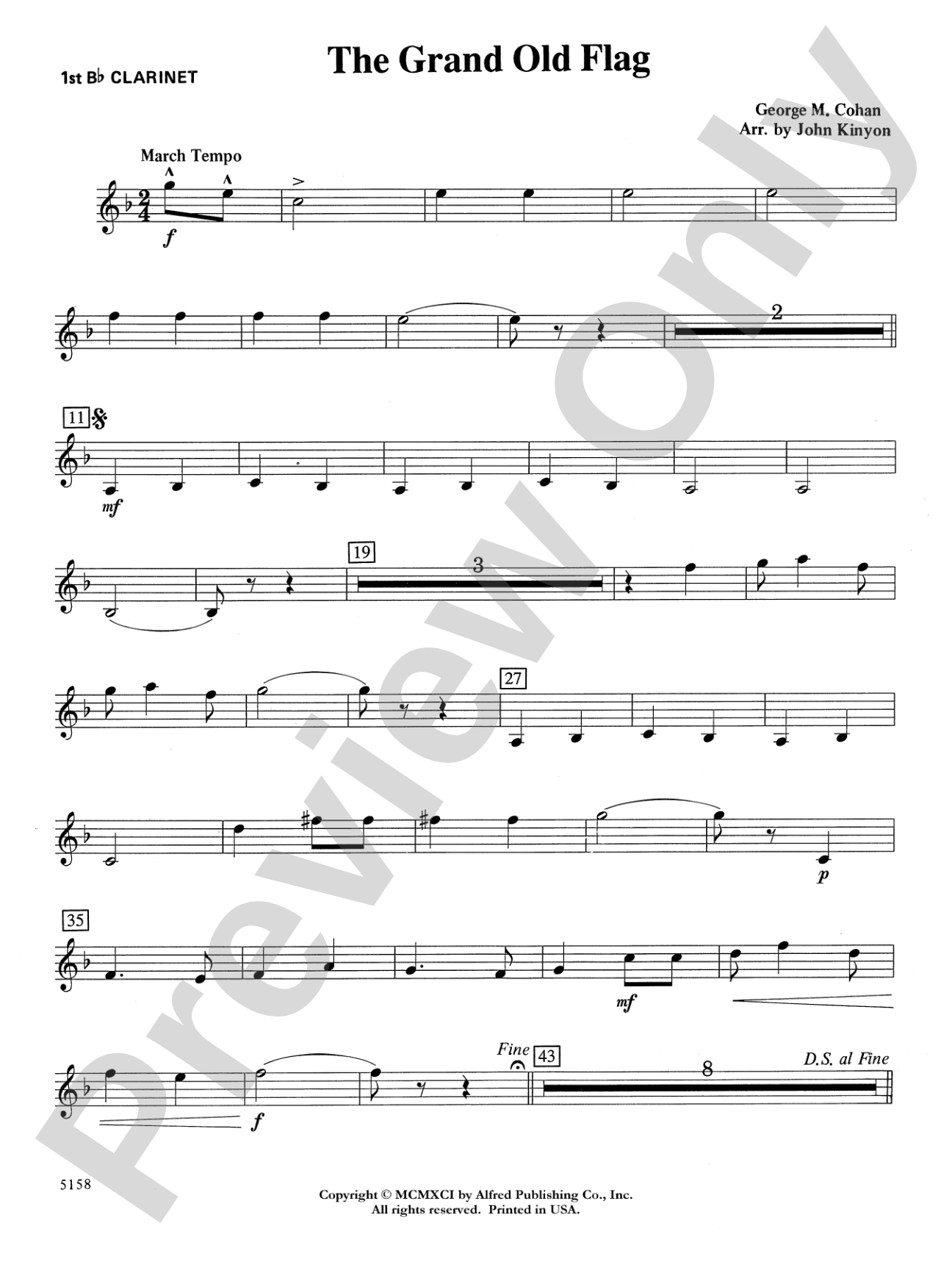 The Grand Old Flag: 1st B-flat Clarinet