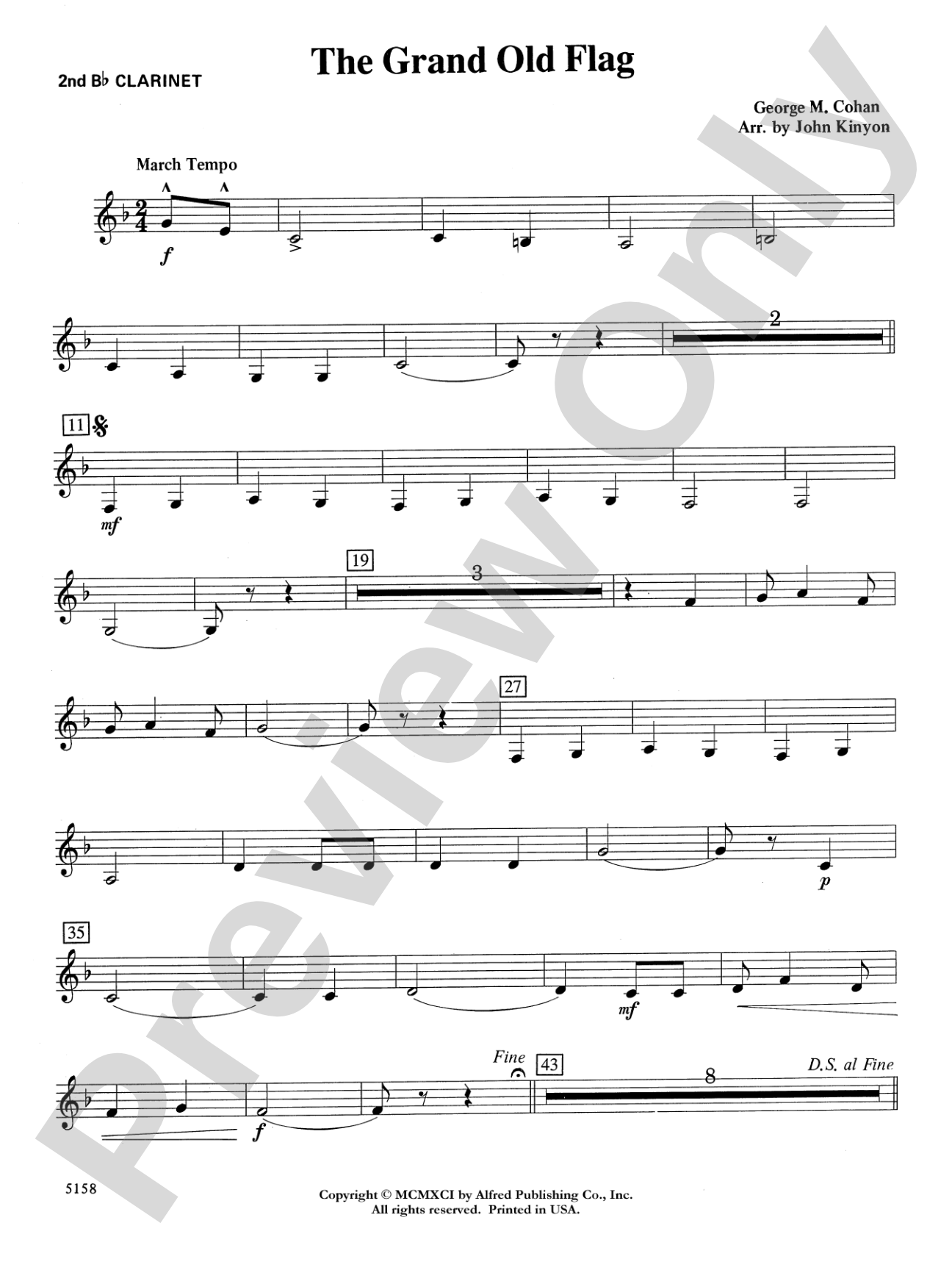The Grand Old Flag: 2nd B-flat Clarinet
