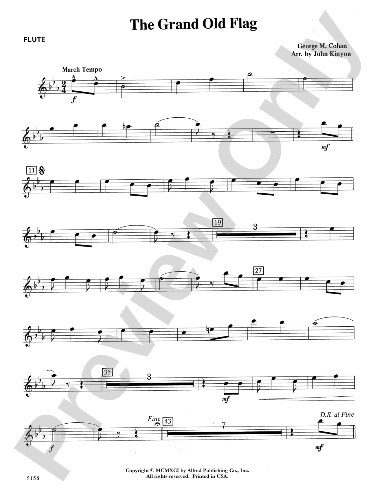 The Grand Old Flag: Flute