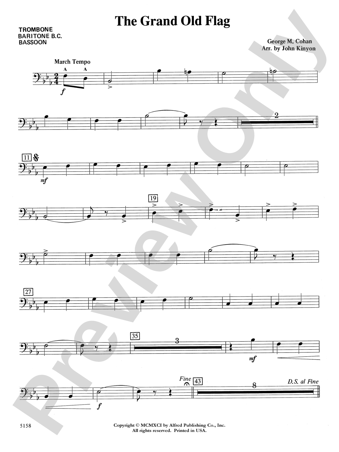 The Grand Old Flag: 1st Trombone