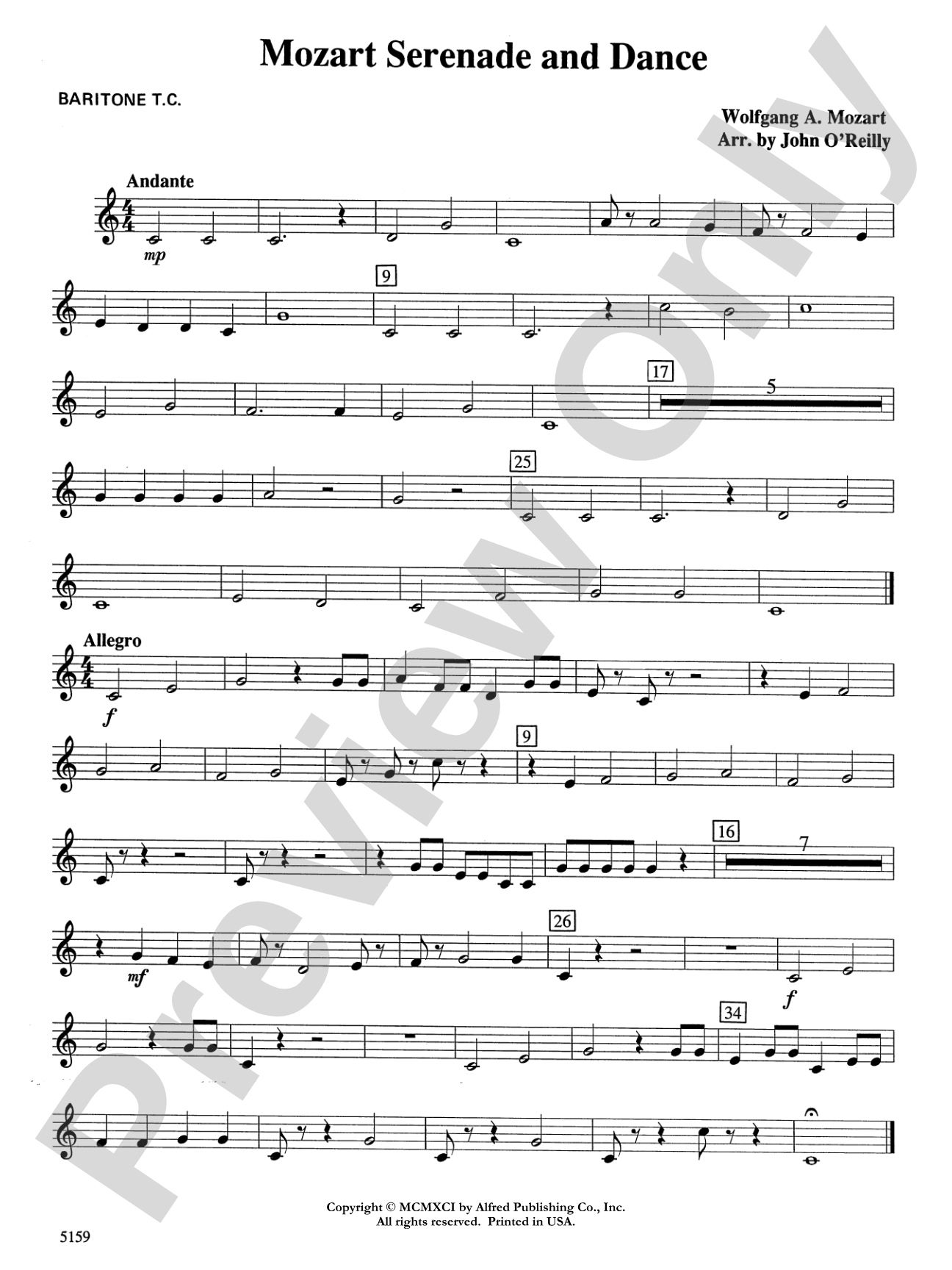 Mozart Serenade and Dance: Baritone T.C.