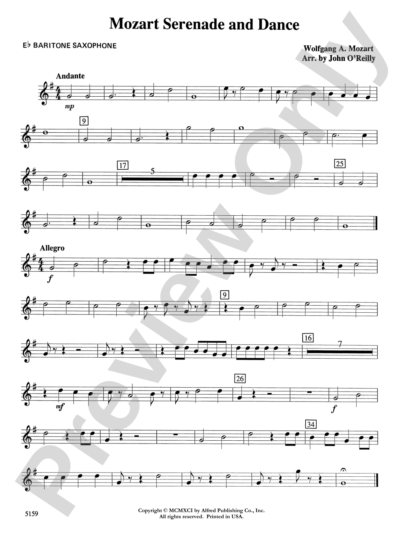 Mozart Serenade and Dance: E-flat Baritone Saxophone