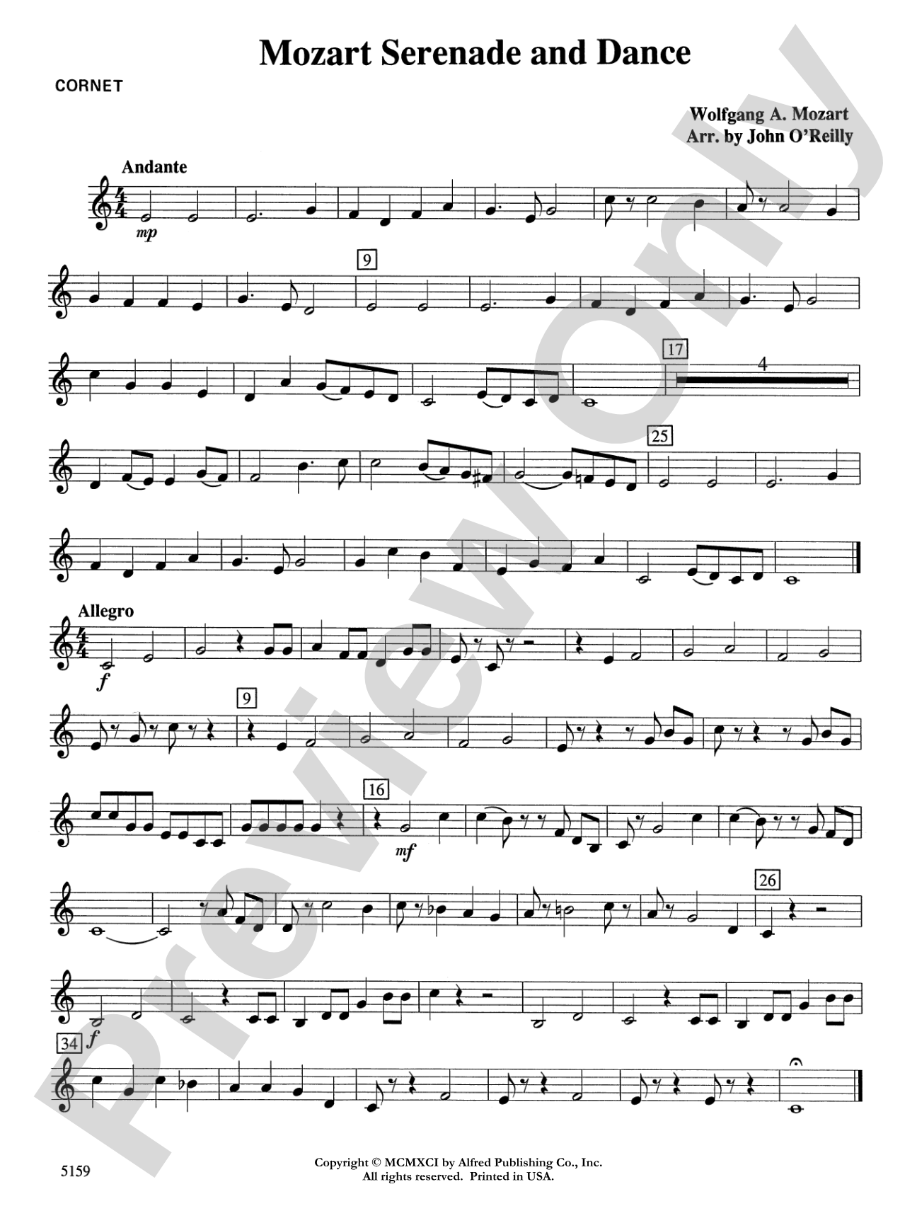 Mozart Serenade and Dance: 1st B-flat Cornet
