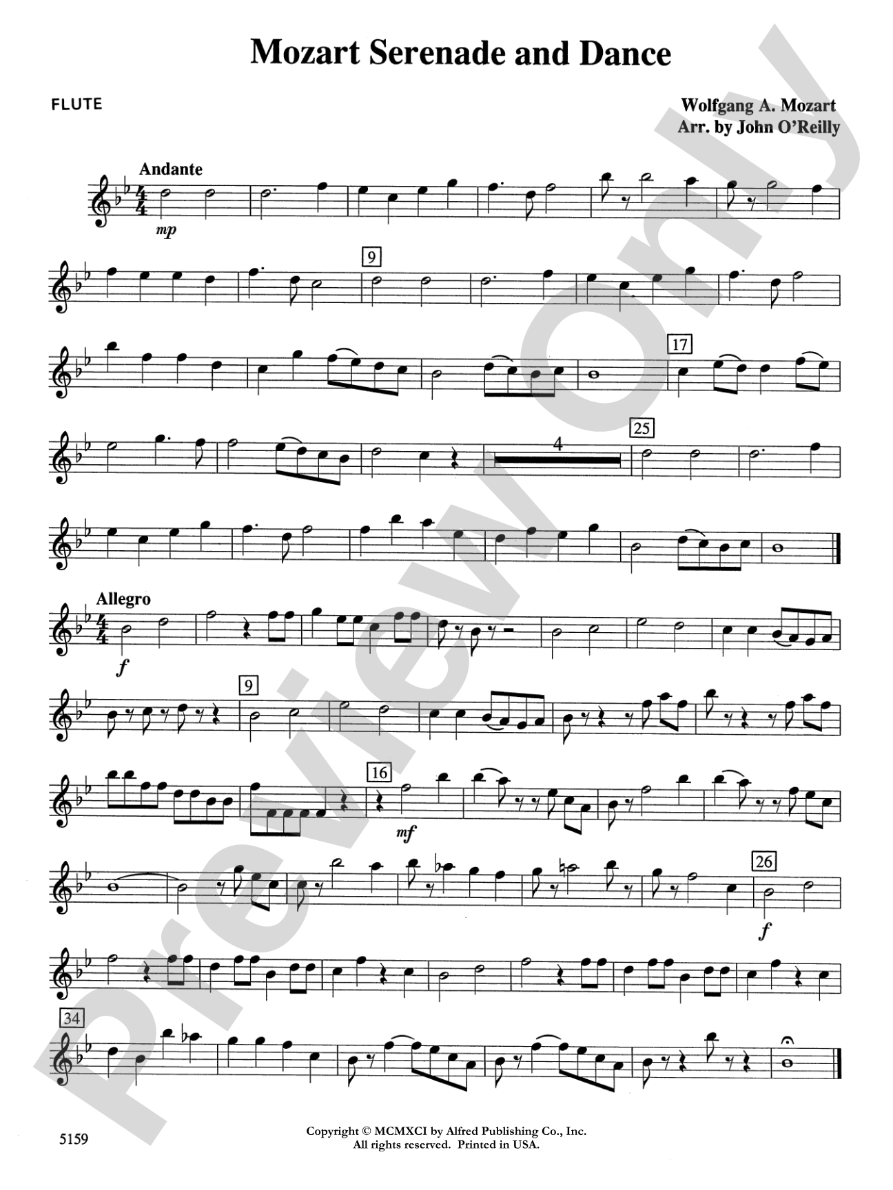 Mozart Serenade and Dance: Flute