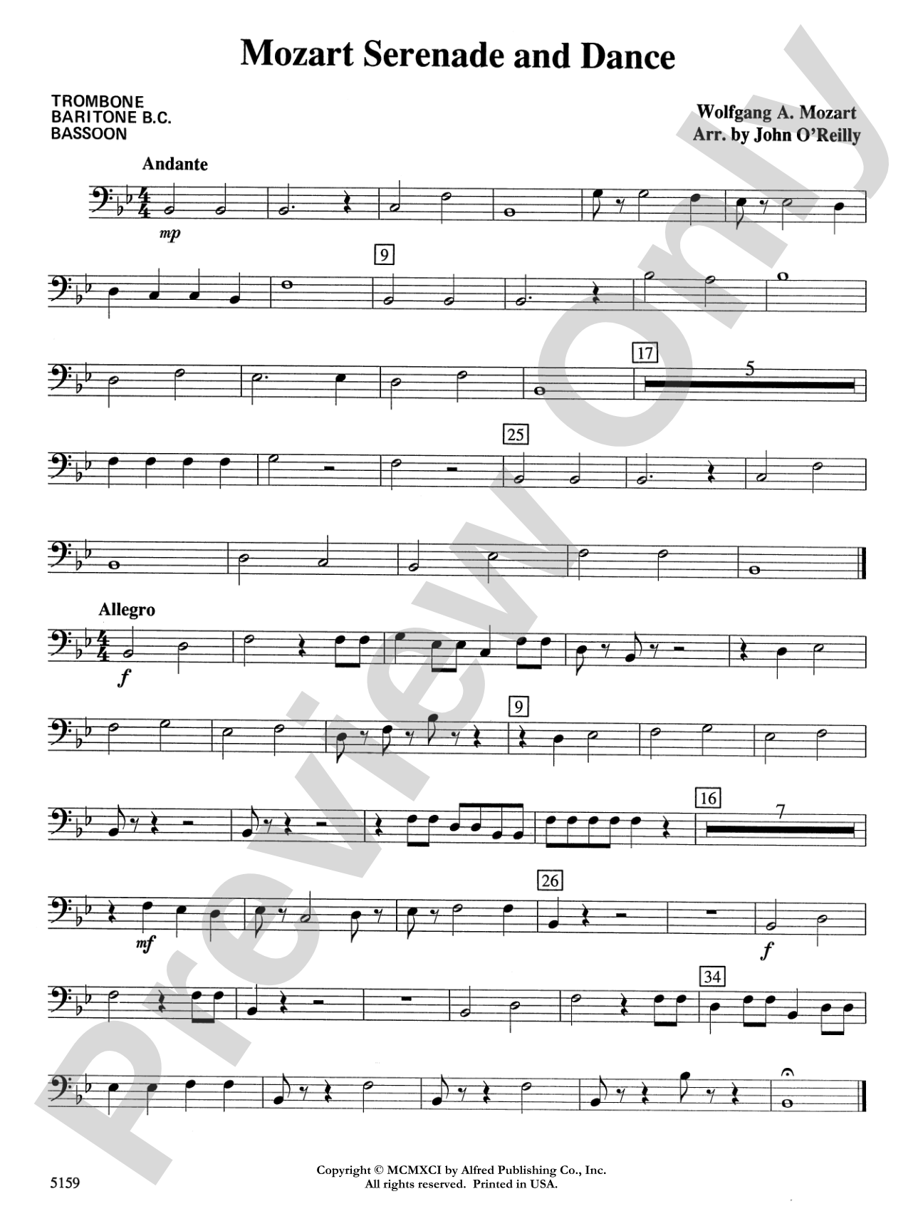 Mozart Serenade and Dance: 1st Trombone