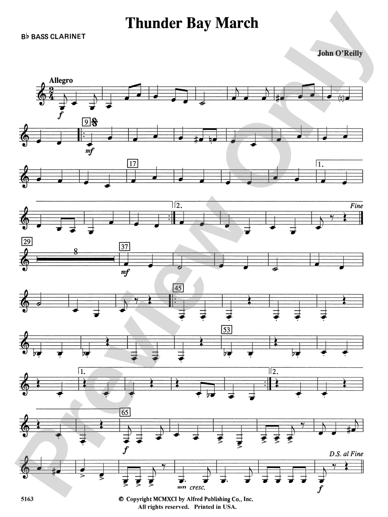 Thunder Bay March: B-flat Bass Clarinet