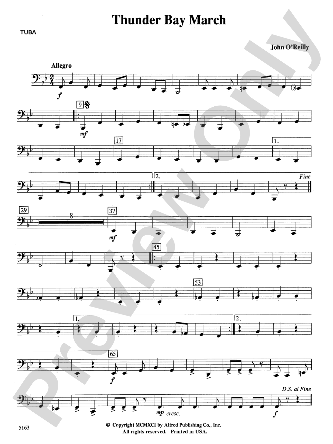 Thunder Bay March: Tuba