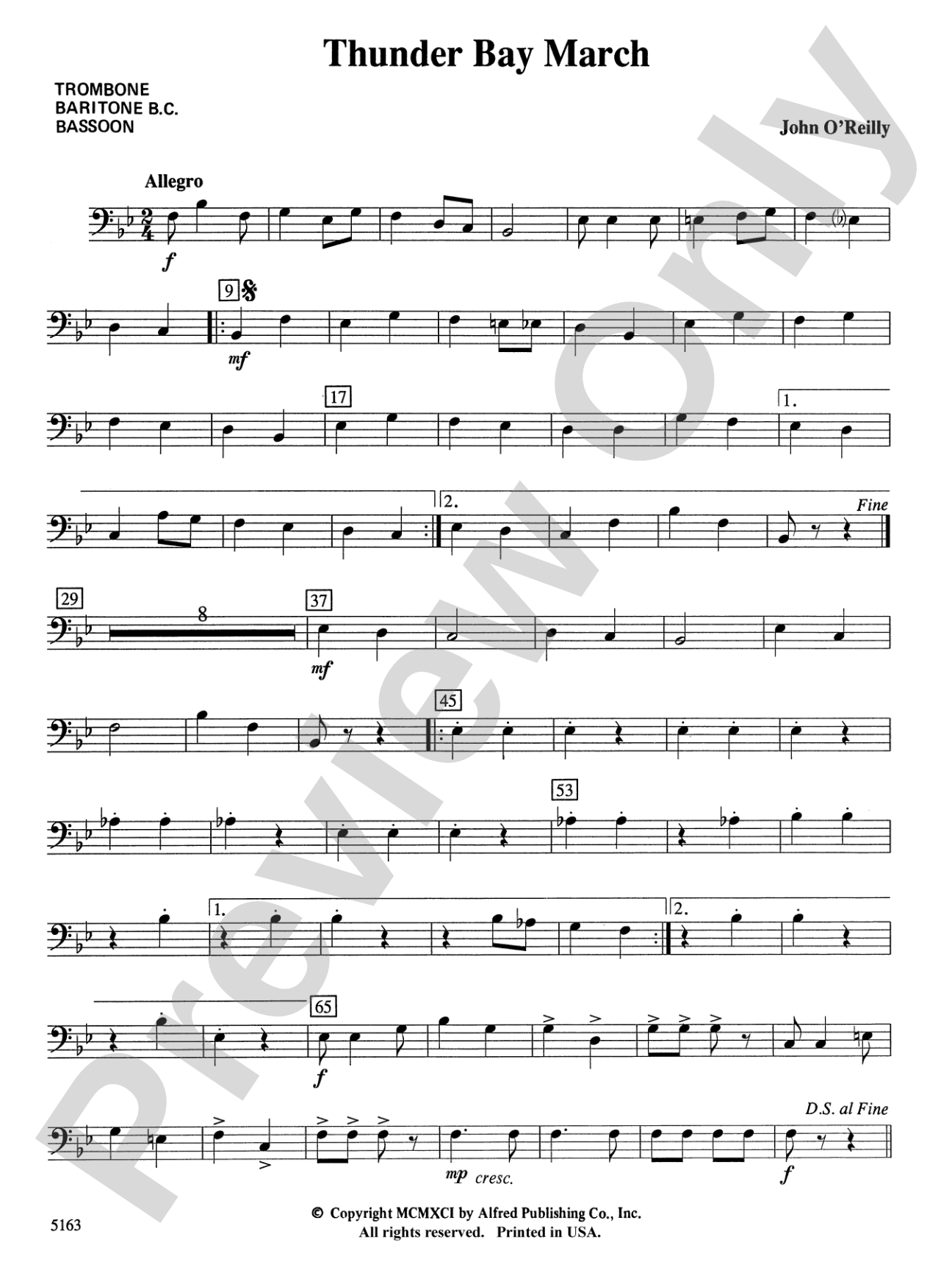 Thunder Bay March: 1st Trombone