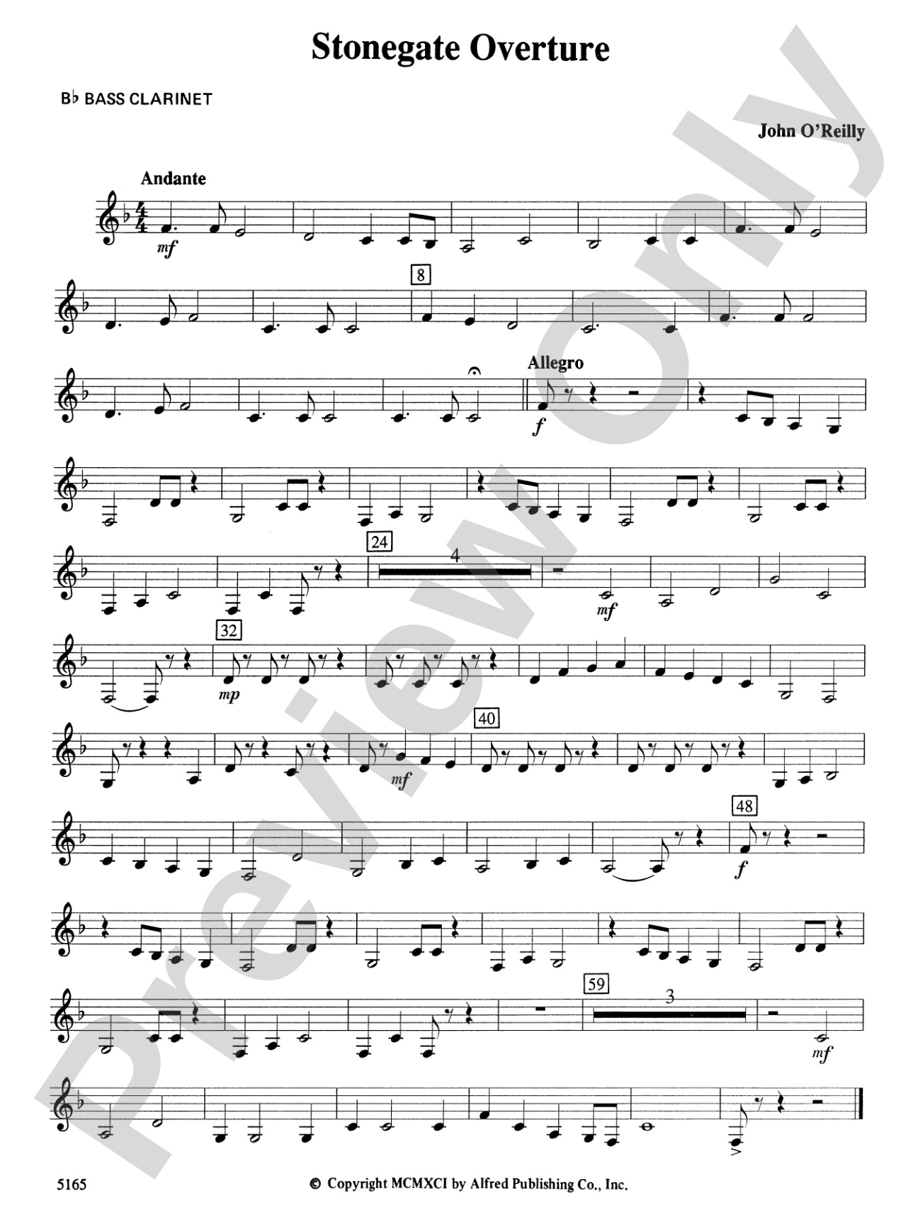 Stonegate Overture: B-flat Bass Clarinet