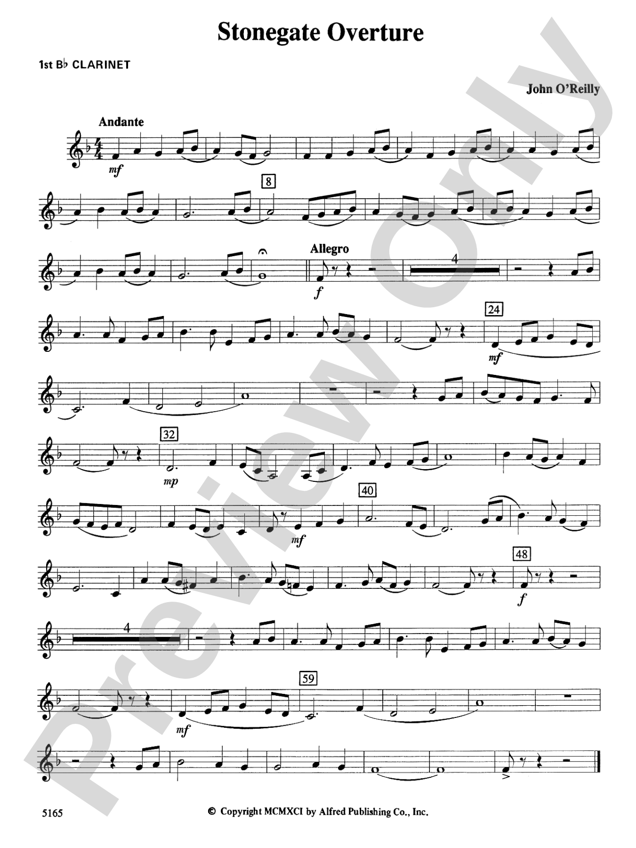 Stonegate Overture: 1st B-flat Clarinet