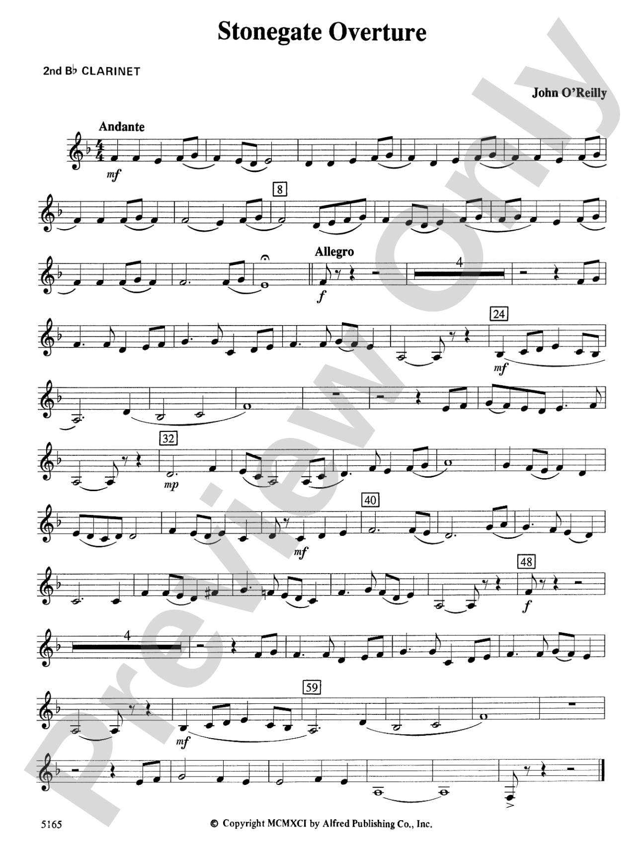Stonegate Overture: 2nd B-flat Clarinet