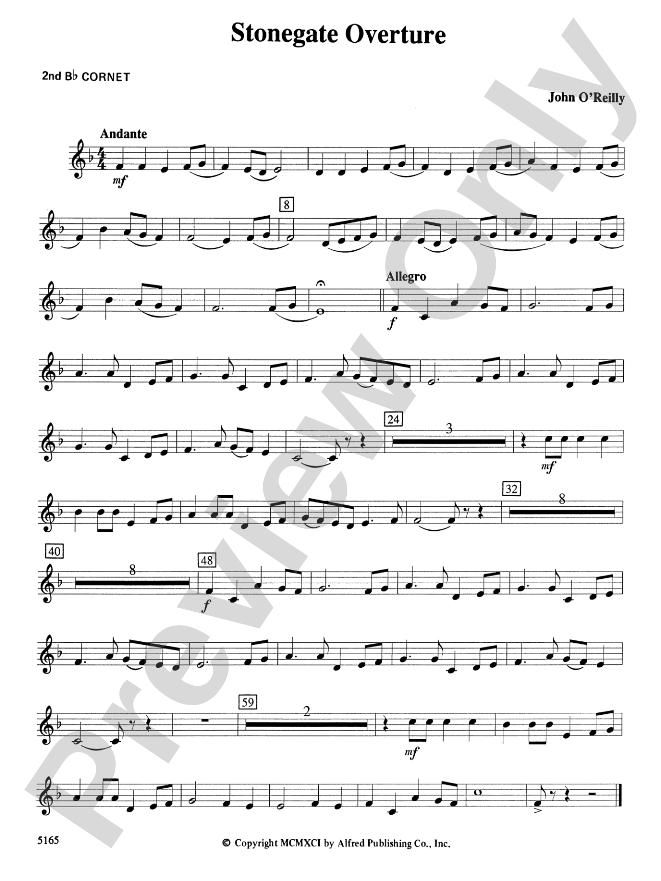 Stonegate Overture: 2nd B-flat Cornet