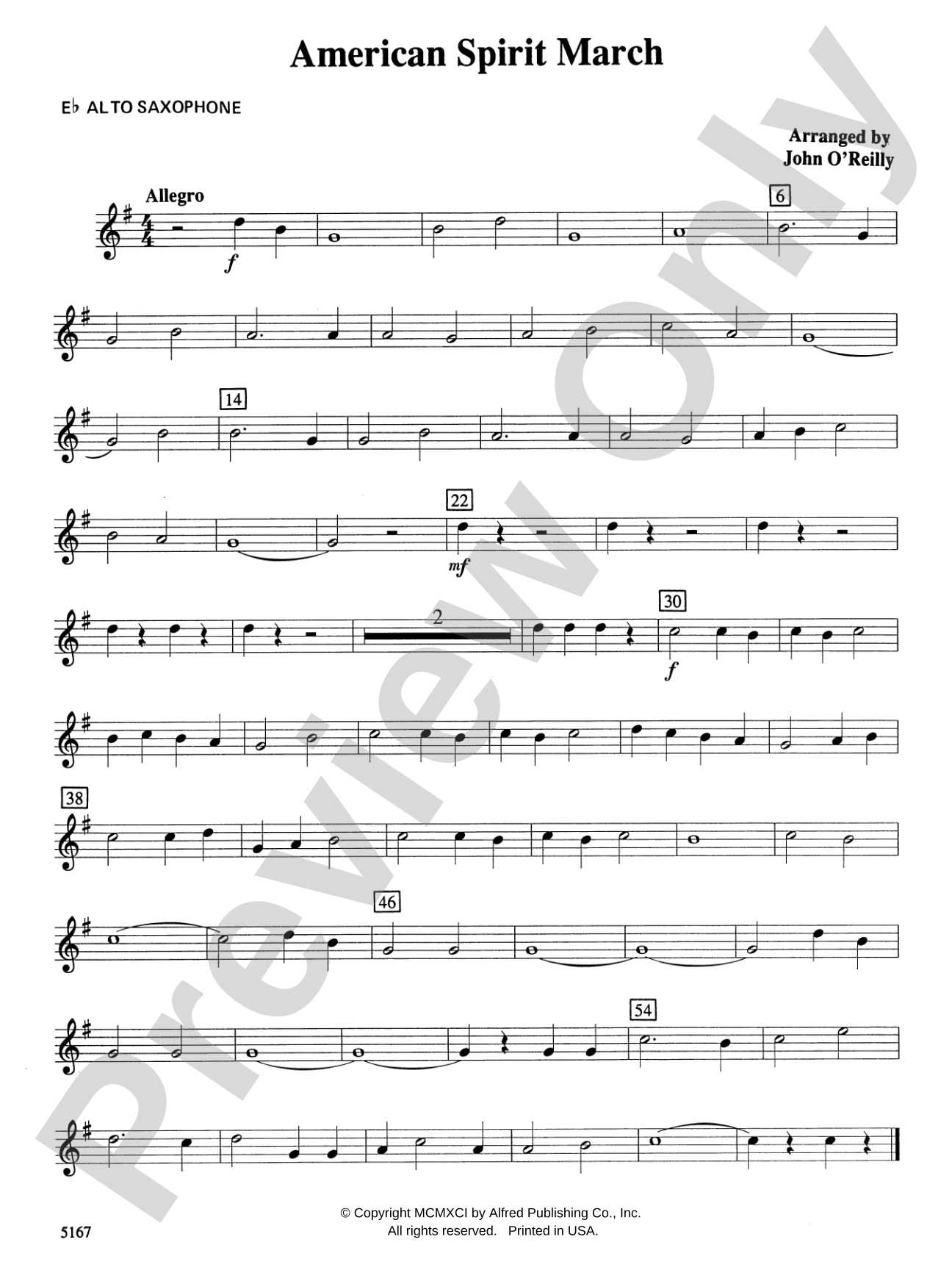 American Spirit March: E-flat Alto Saxophone