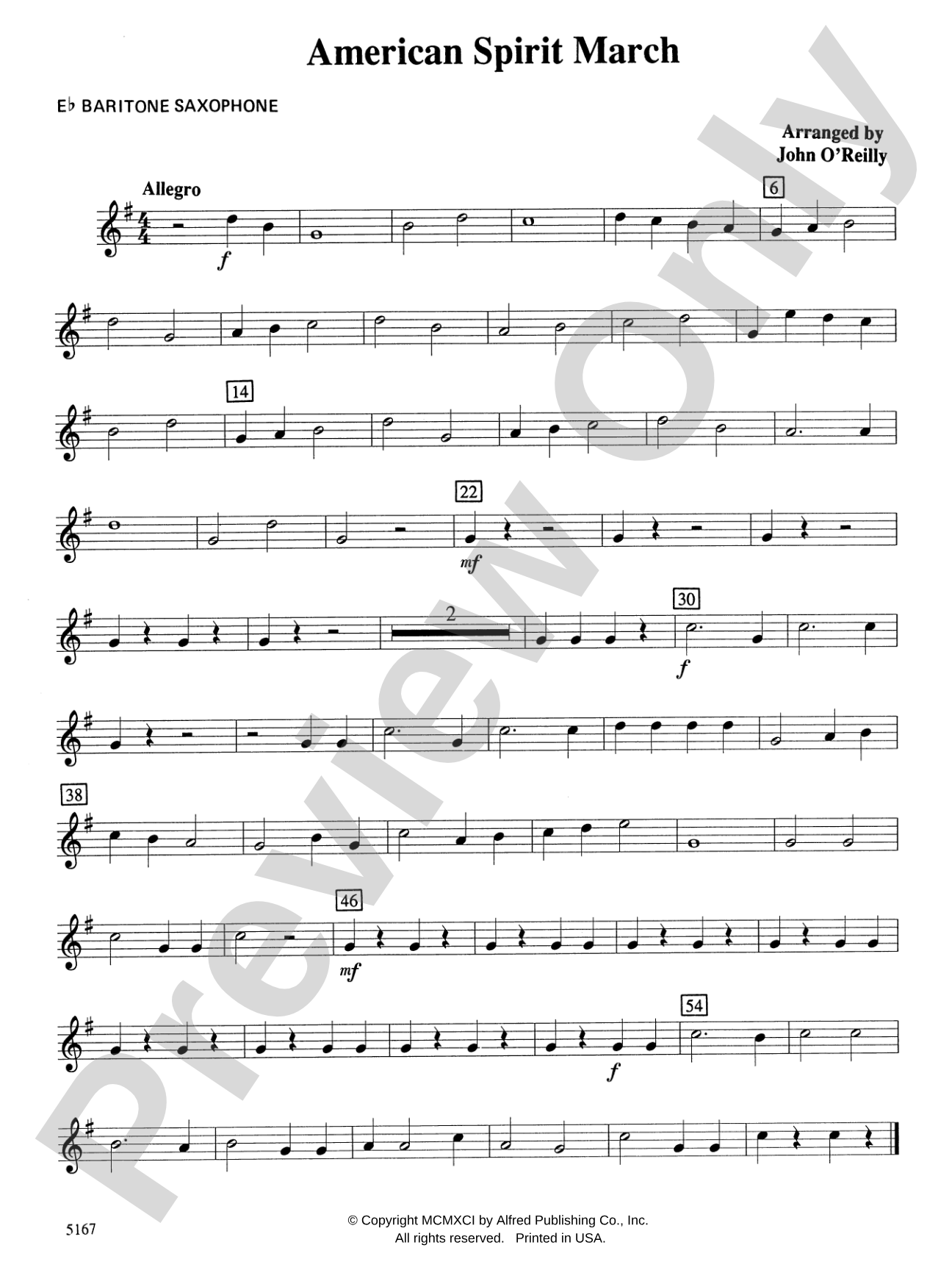 American Spirit March: E-flat Baritone Saxophone