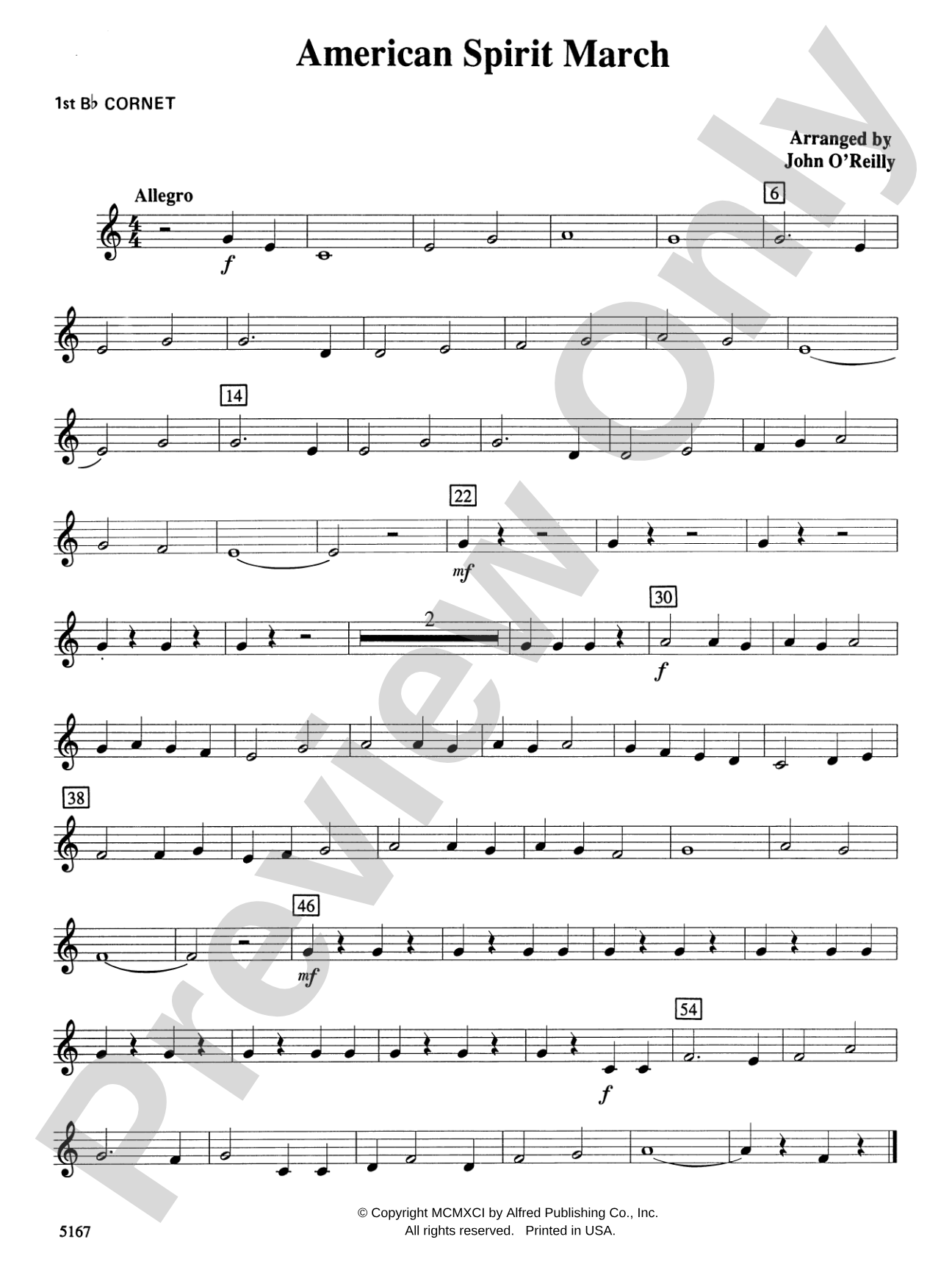 American Spirit March: 1st B-flat Cornet