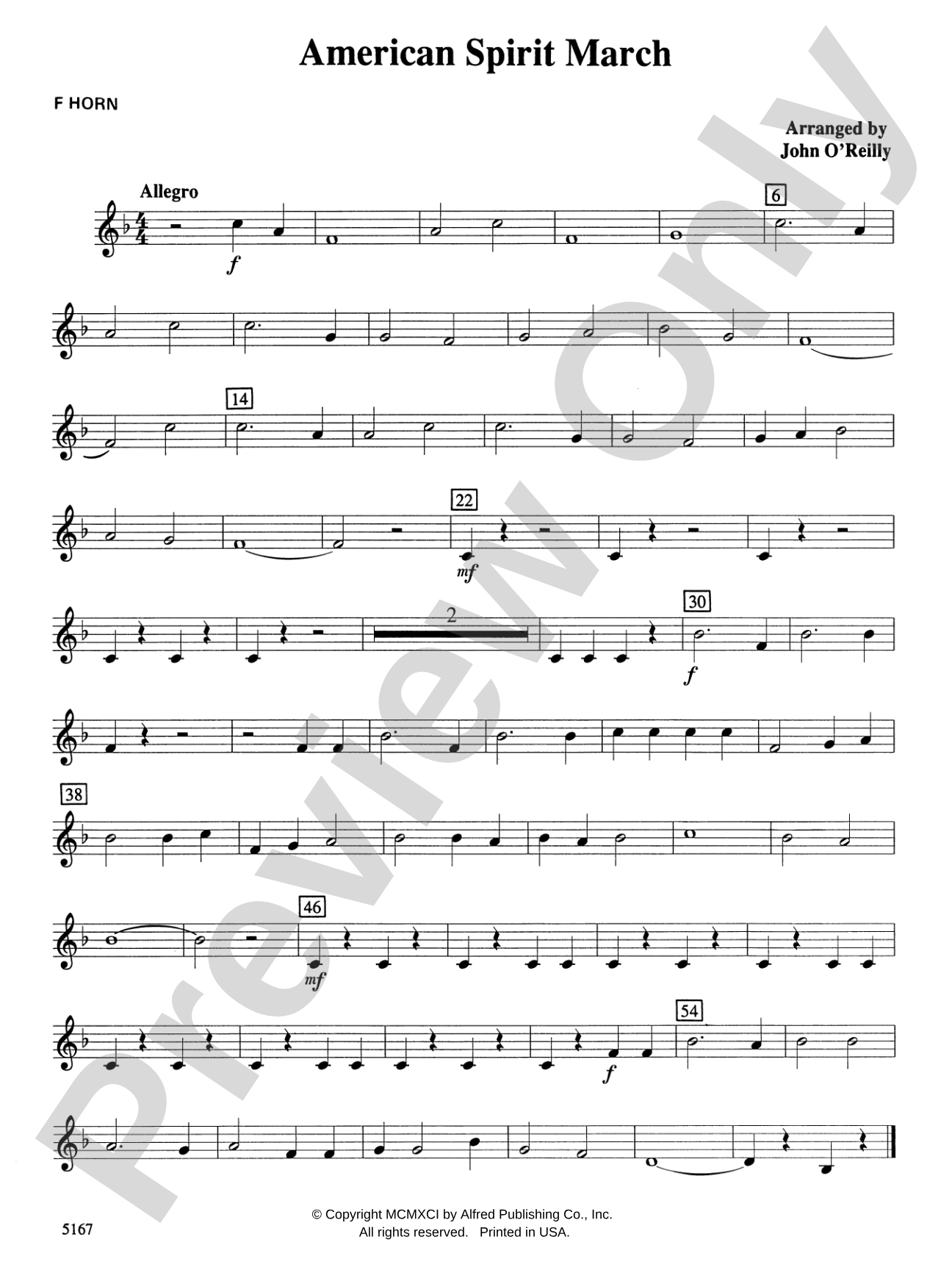 American Spirit March: 1st F Horn