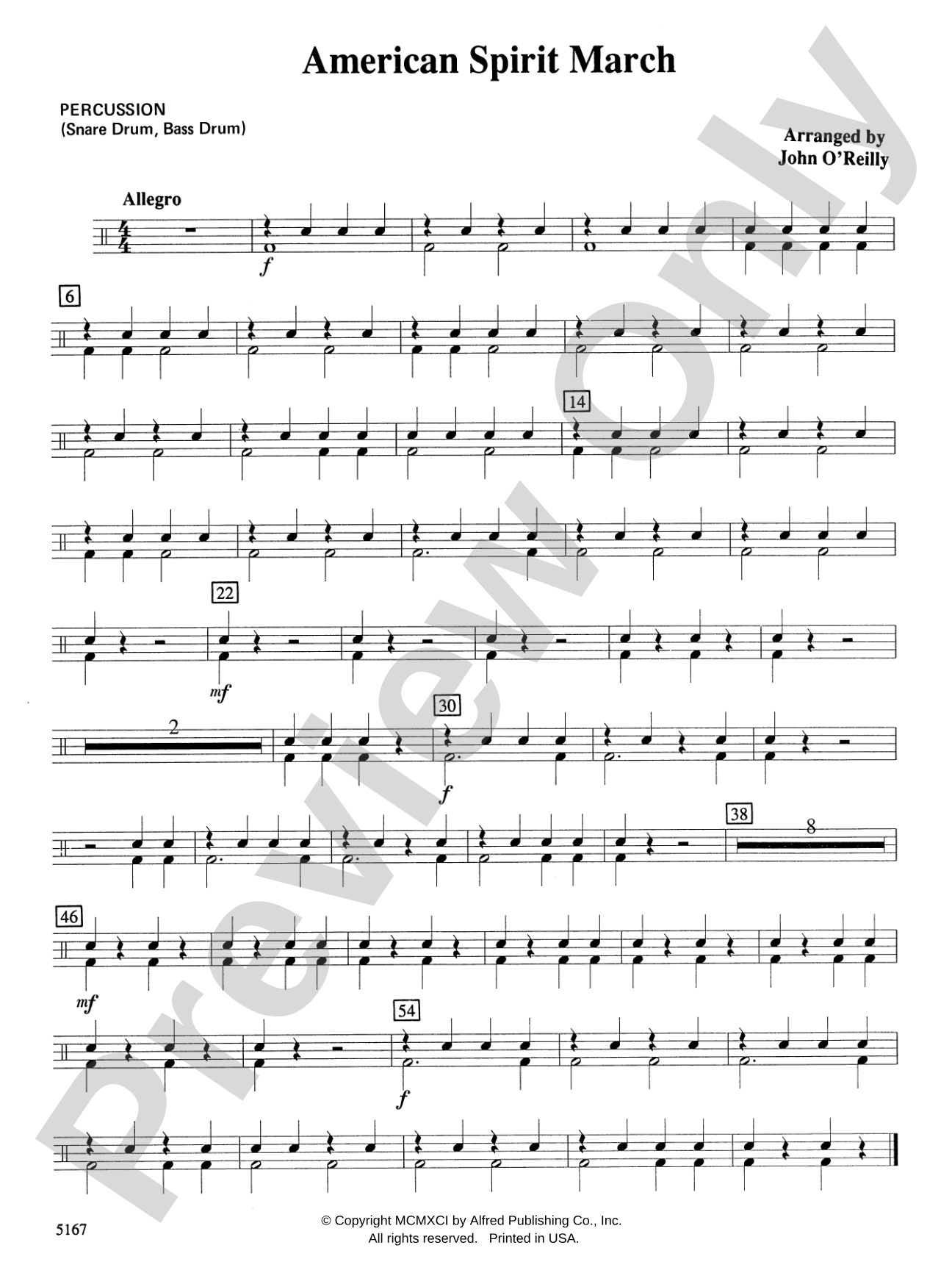 American Spirit March: 1st Percussion