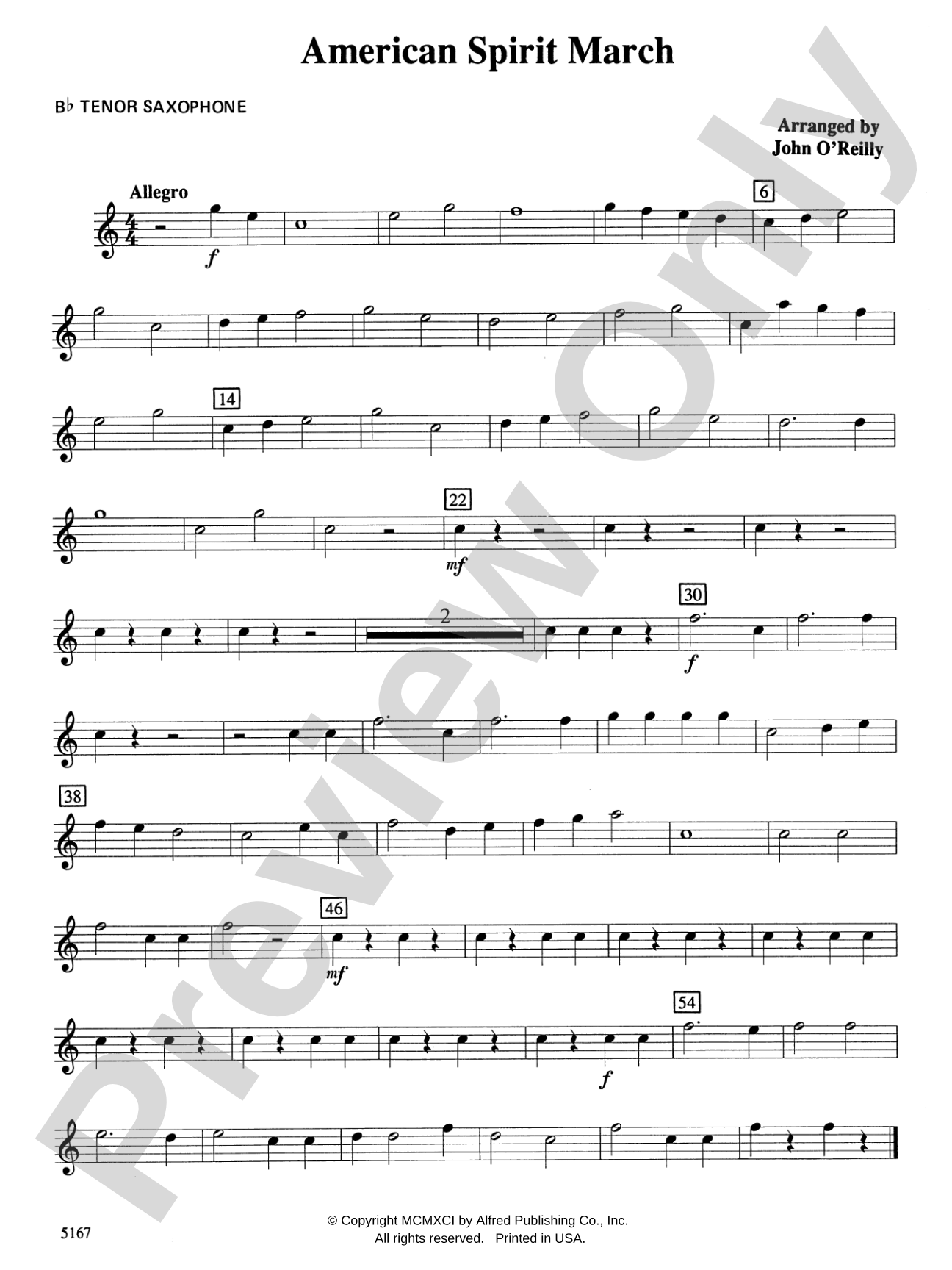 American Spirit March: B-flat Tenor Saxophone