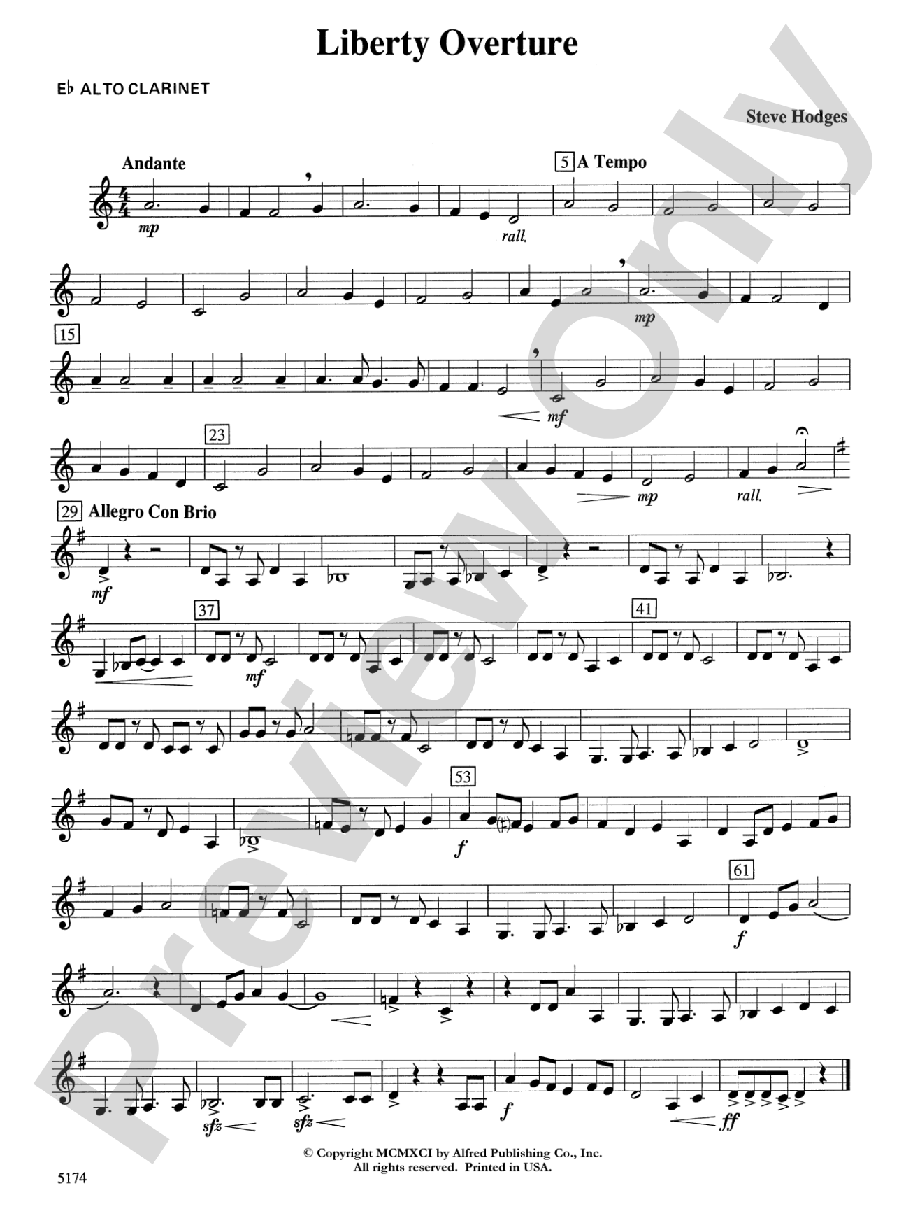Liberty Overture: E-flat Alto Clarinet