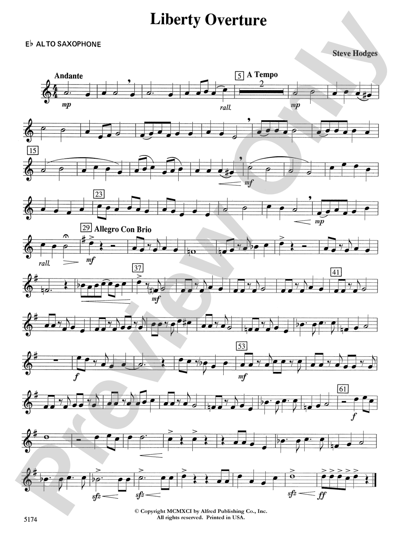 Liberty Overture: E-flat Alto Saxophone