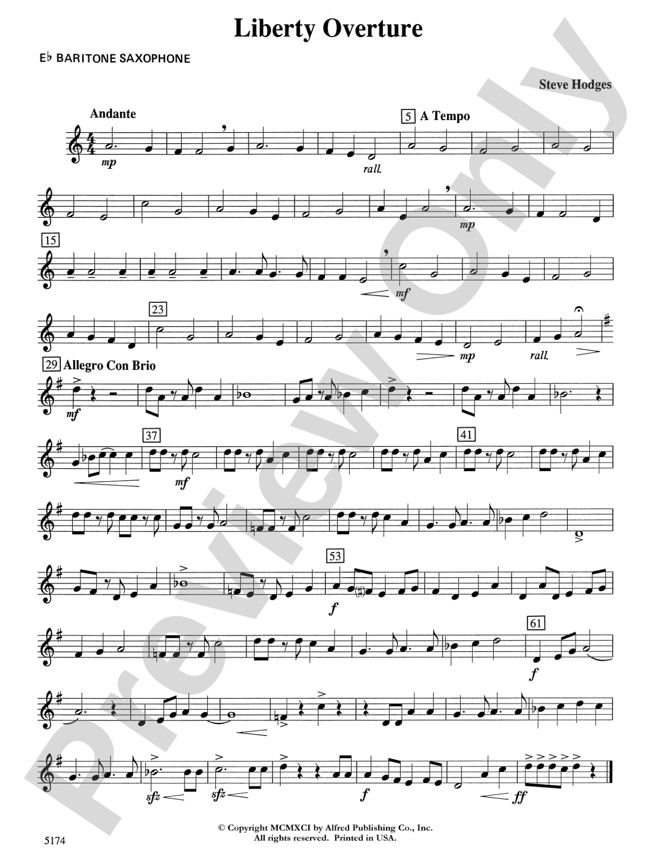 Liberty Overture: E-flat Baritone Saxophone