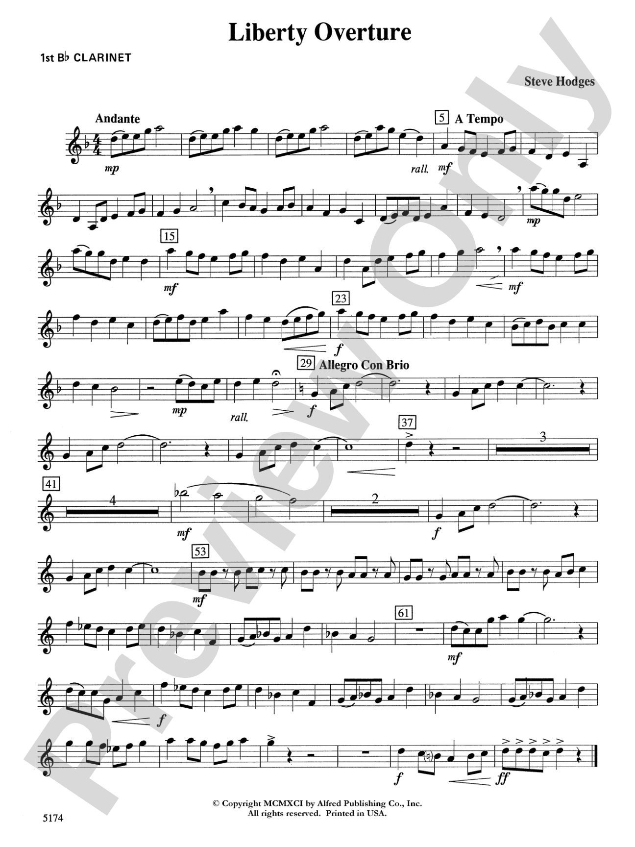 Liberty Overture: 1st B-flat Clarinet