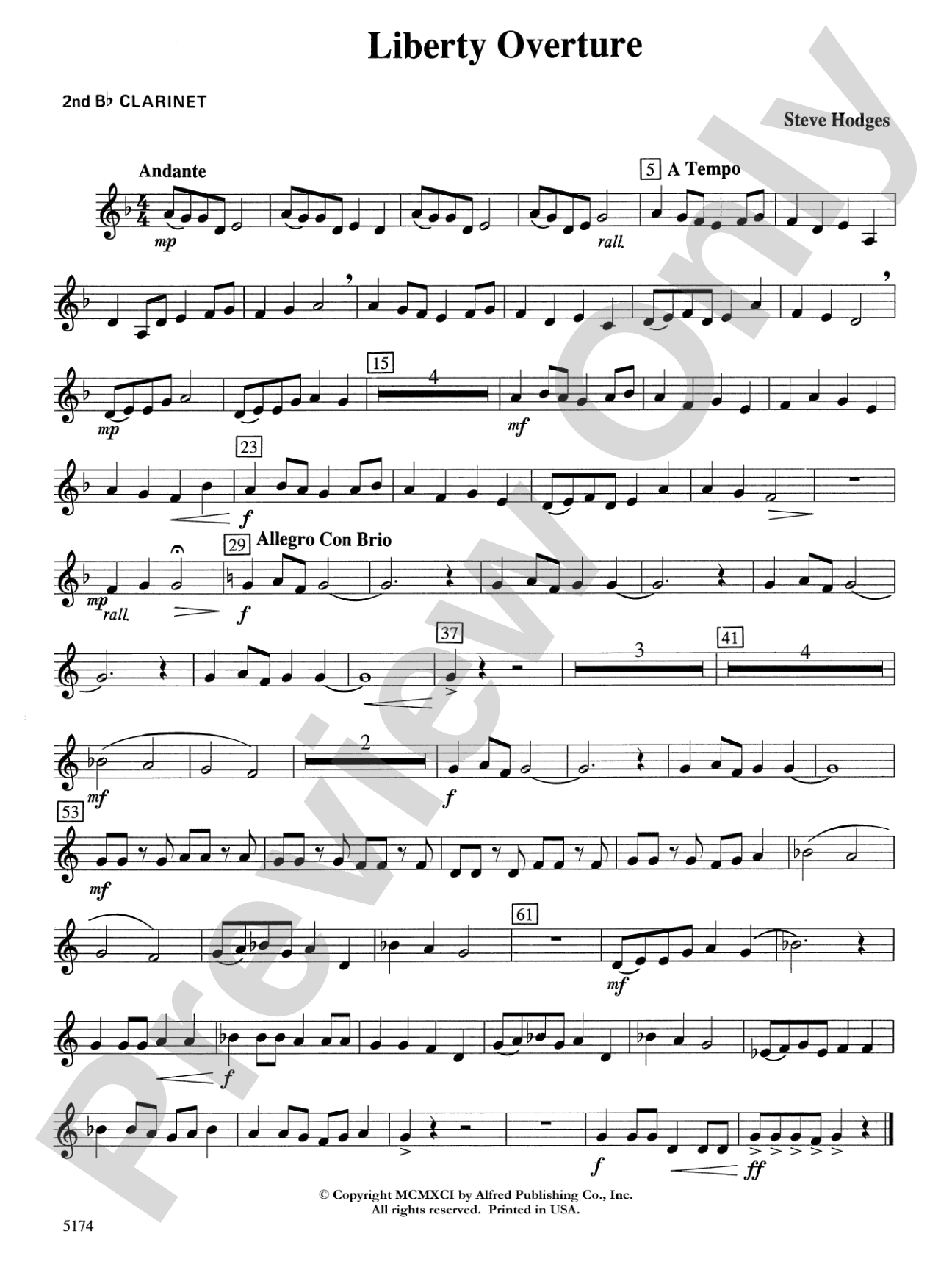 Liberty Overture: 2nd B-flat Clarinet