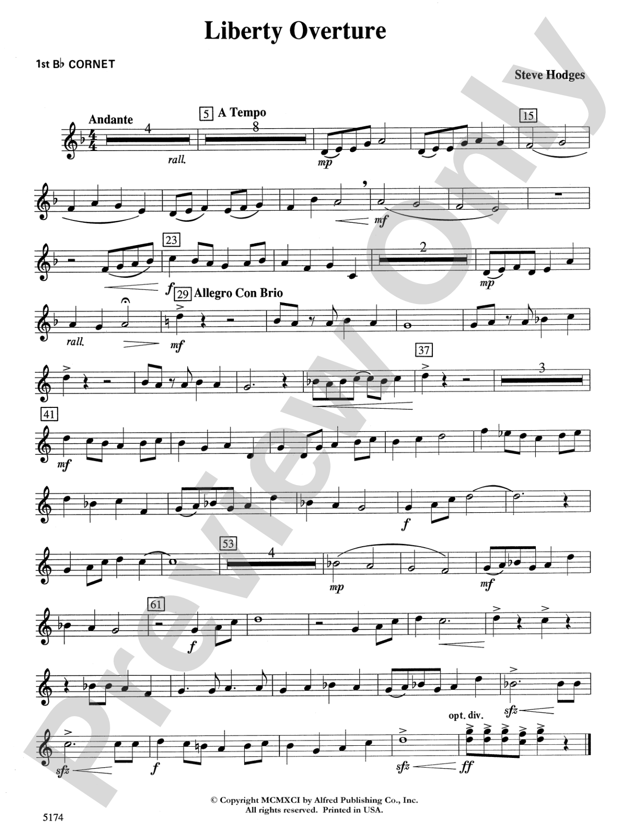 Liberty Overture: 1st B-flat Cornet