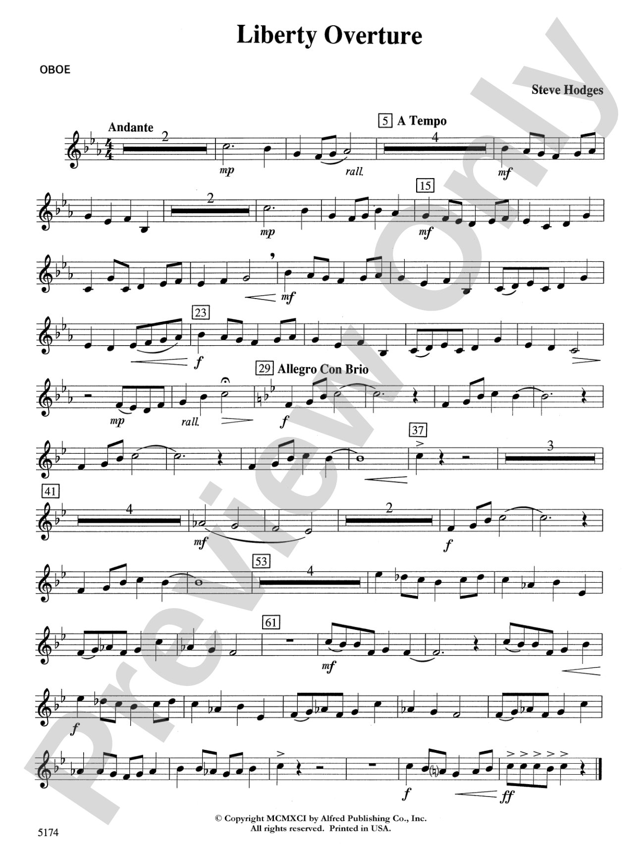 Liberty Overture: Oboe
