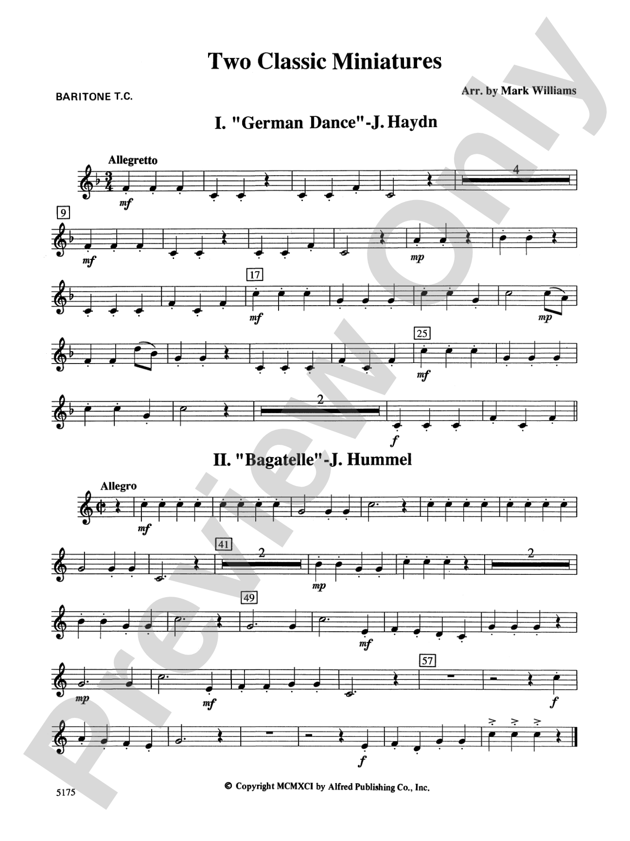 Two Classic Miniatures: Baritone T.C.