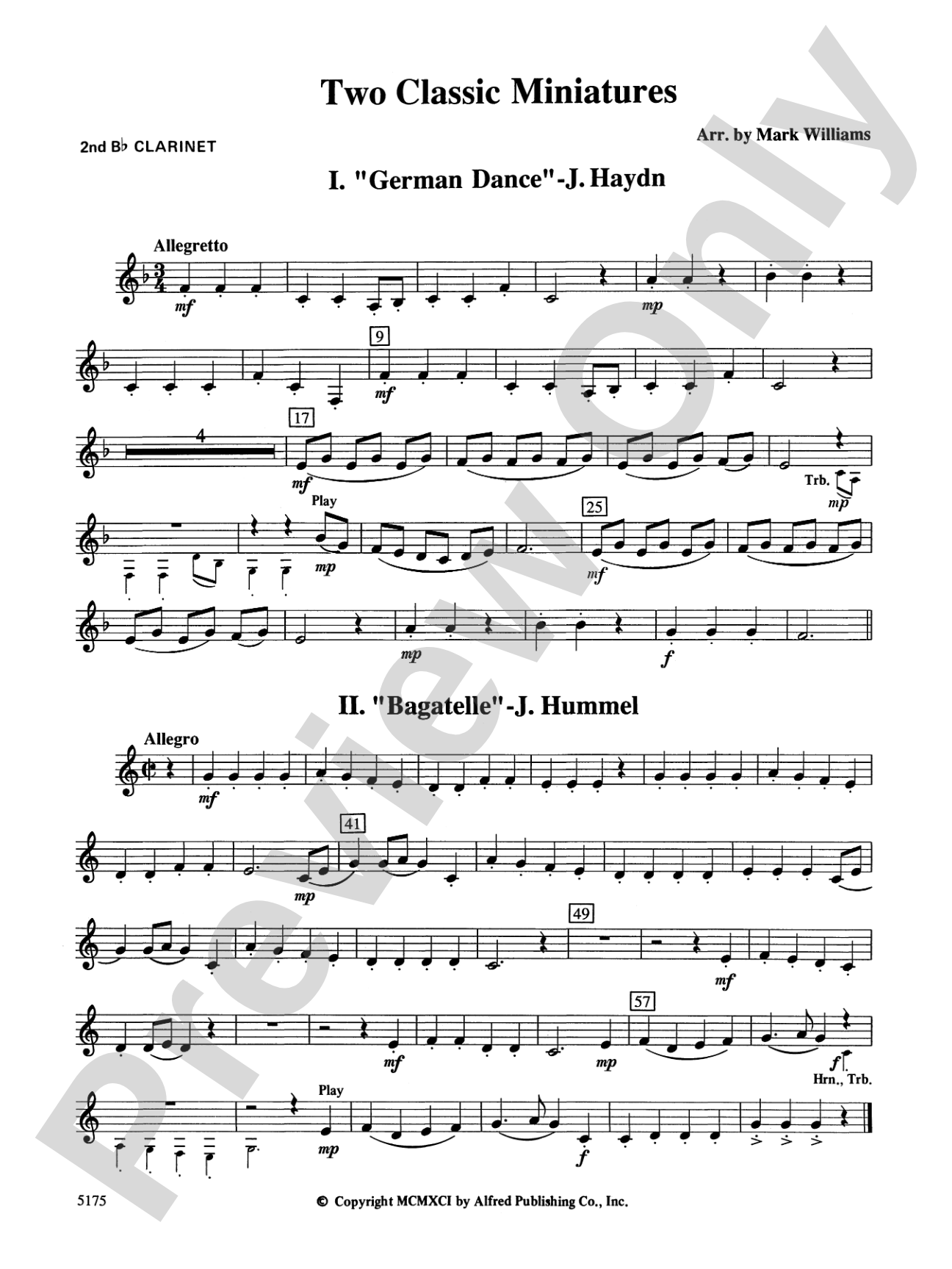 Two Classic Miniatures: 2nd B-flat Clarinet