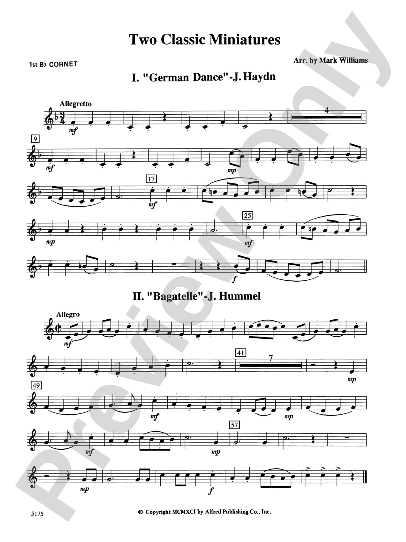 Two Classic Miniatures: 1st B-flat Cornet