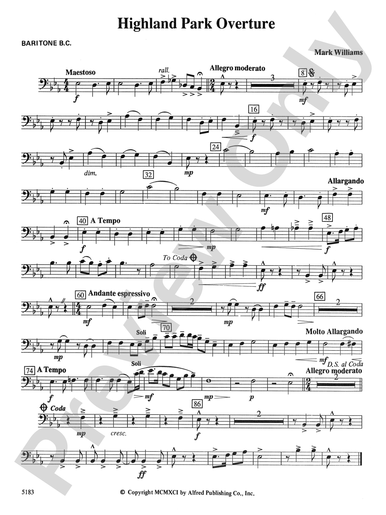 Highland Park Overture: Baritone B.C.